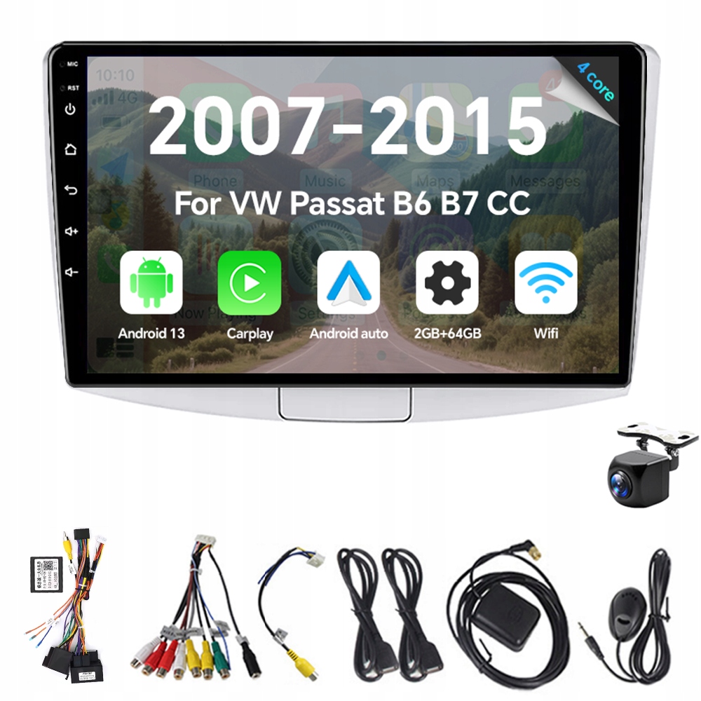 Radio samochodowe 2Din Android 13 Dla Vw Passat B6 B7 CC 2007-2015 Carplay Gps Rds