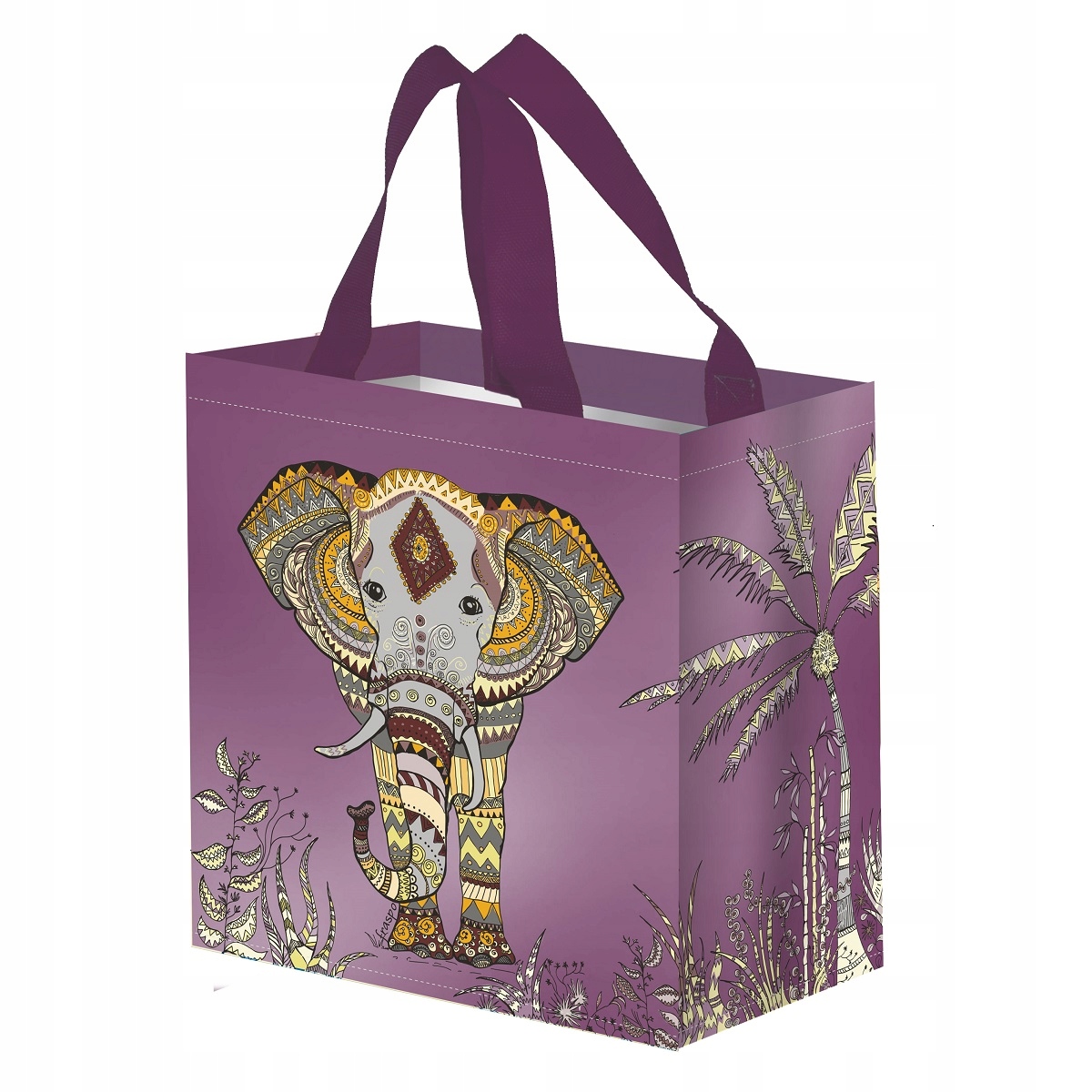 

torba mini na zakupy Fiolet słonik mała 26x15x27