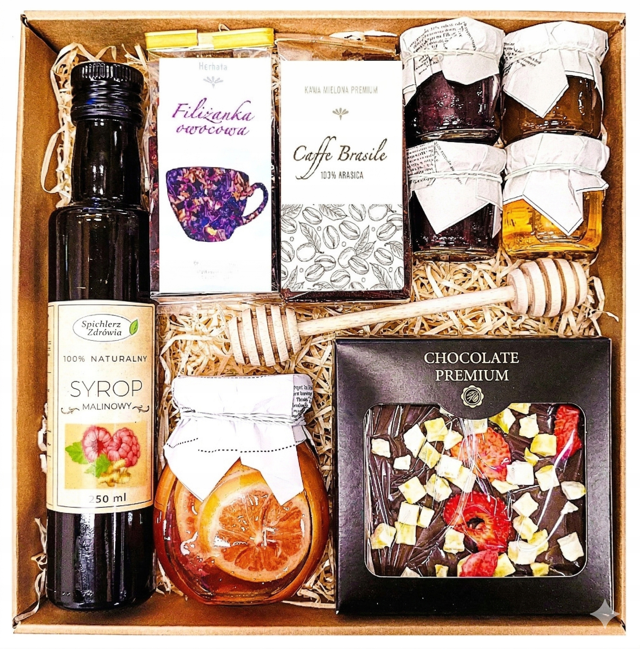 Dárkový Koš Dárek Dárkové Balení Čaje Med Čokoláda Káva Citron Sirup