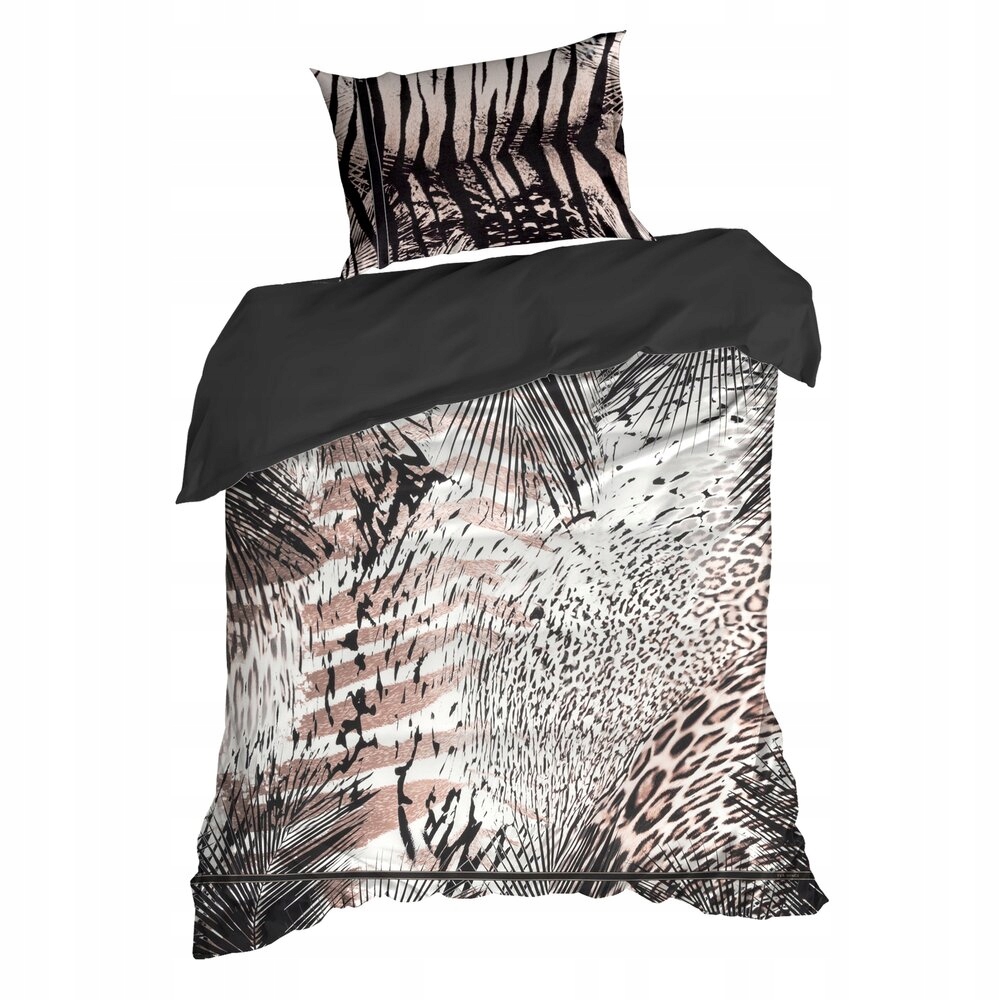 Posteľná Bielizeň Eva 140x200 Eva Minge Eurofirany j.hnedá čierna s bodkami