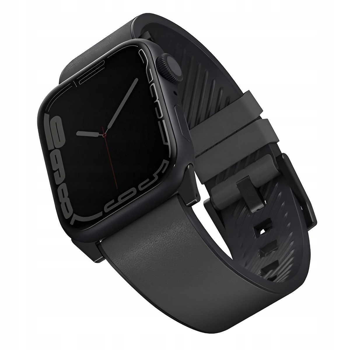 Kožený voděodolný řemínek Uniq pro Apple Watch 49/45/44/42 mm, šedý