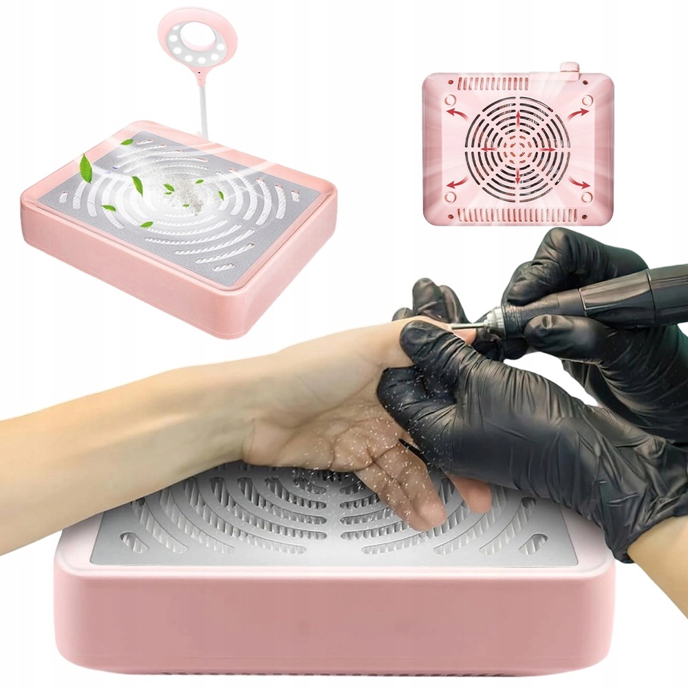 Odsávačka Prachu na nehty Bedee 40W 6000RPM Led Nastavitelný filtr Růžový