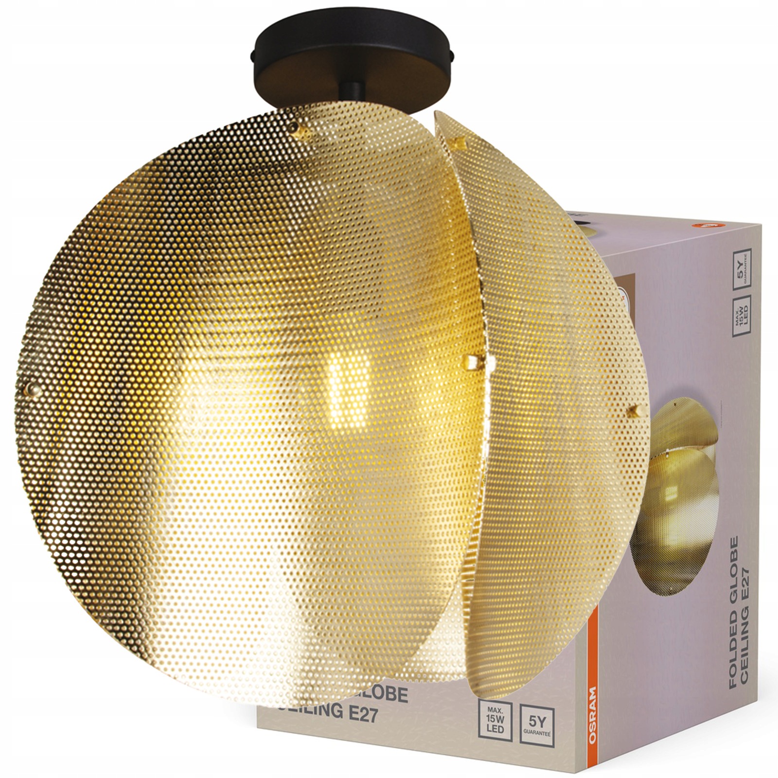 Závěsná stropní lampa E27 Zlatý dekor Osram