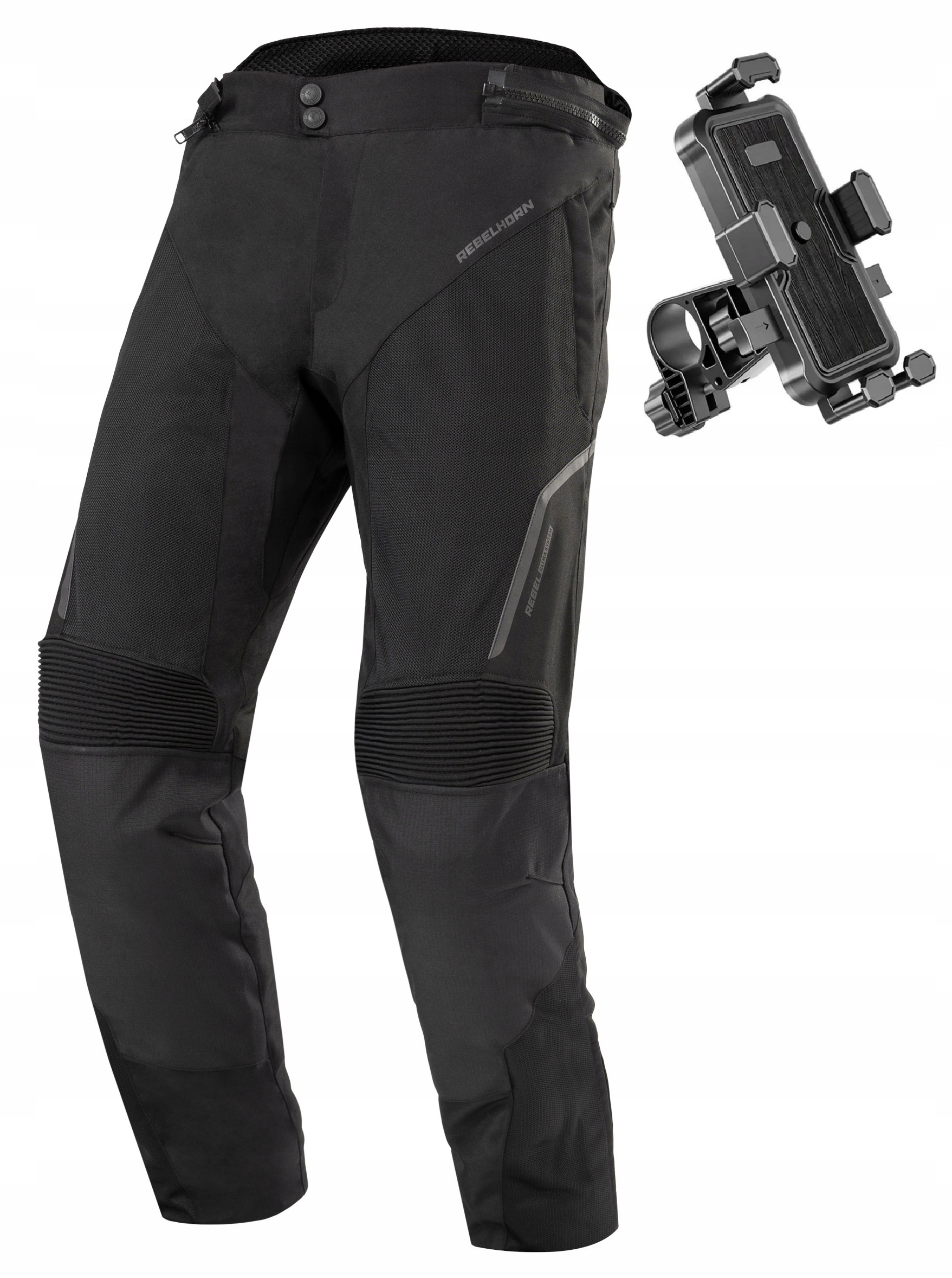 Textilné nohavice Rebelhorn flux black, veľkosť 3XL, držiak zdarma