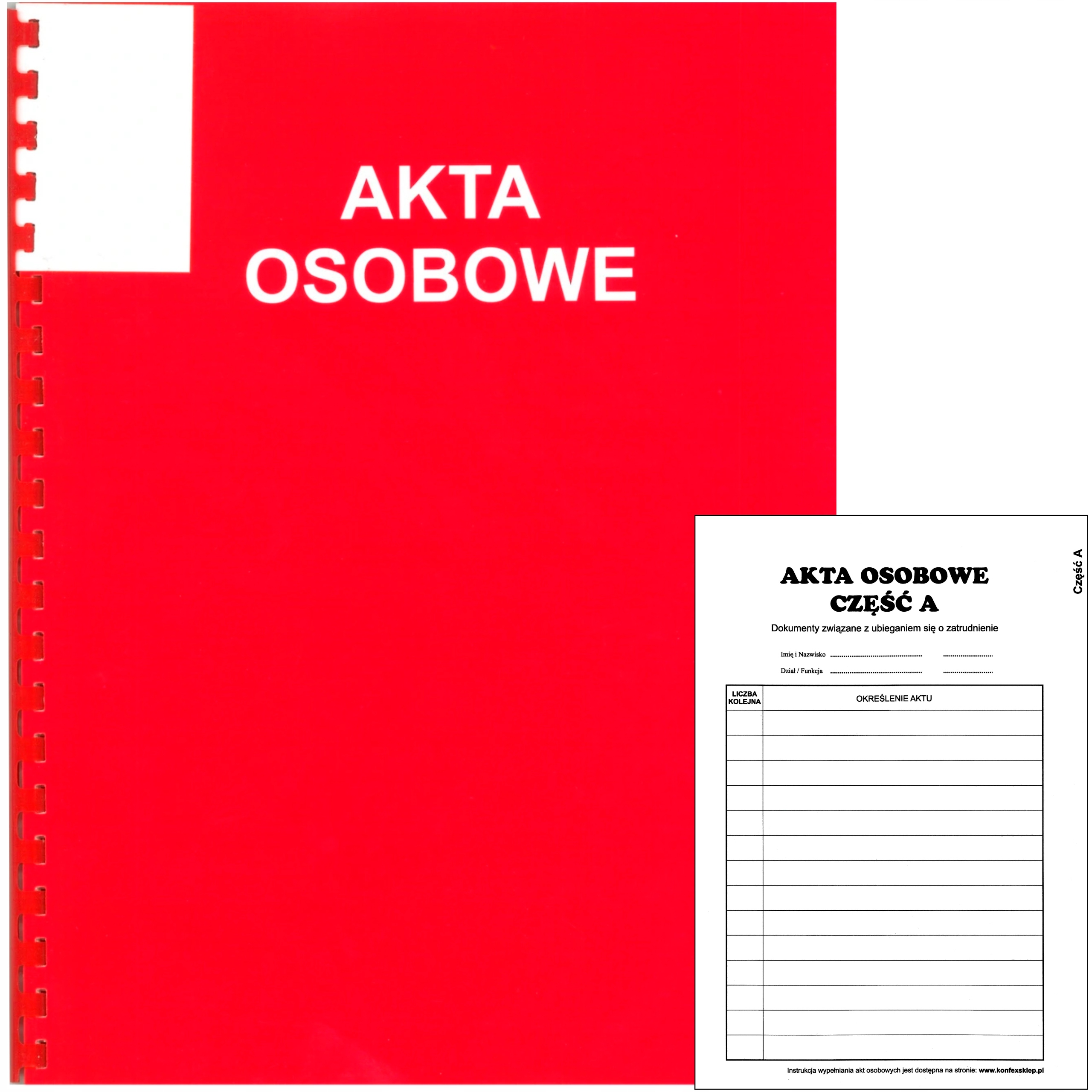 

Teczka Akta Osobowe z bindą T-02 czerwona Abcd A4