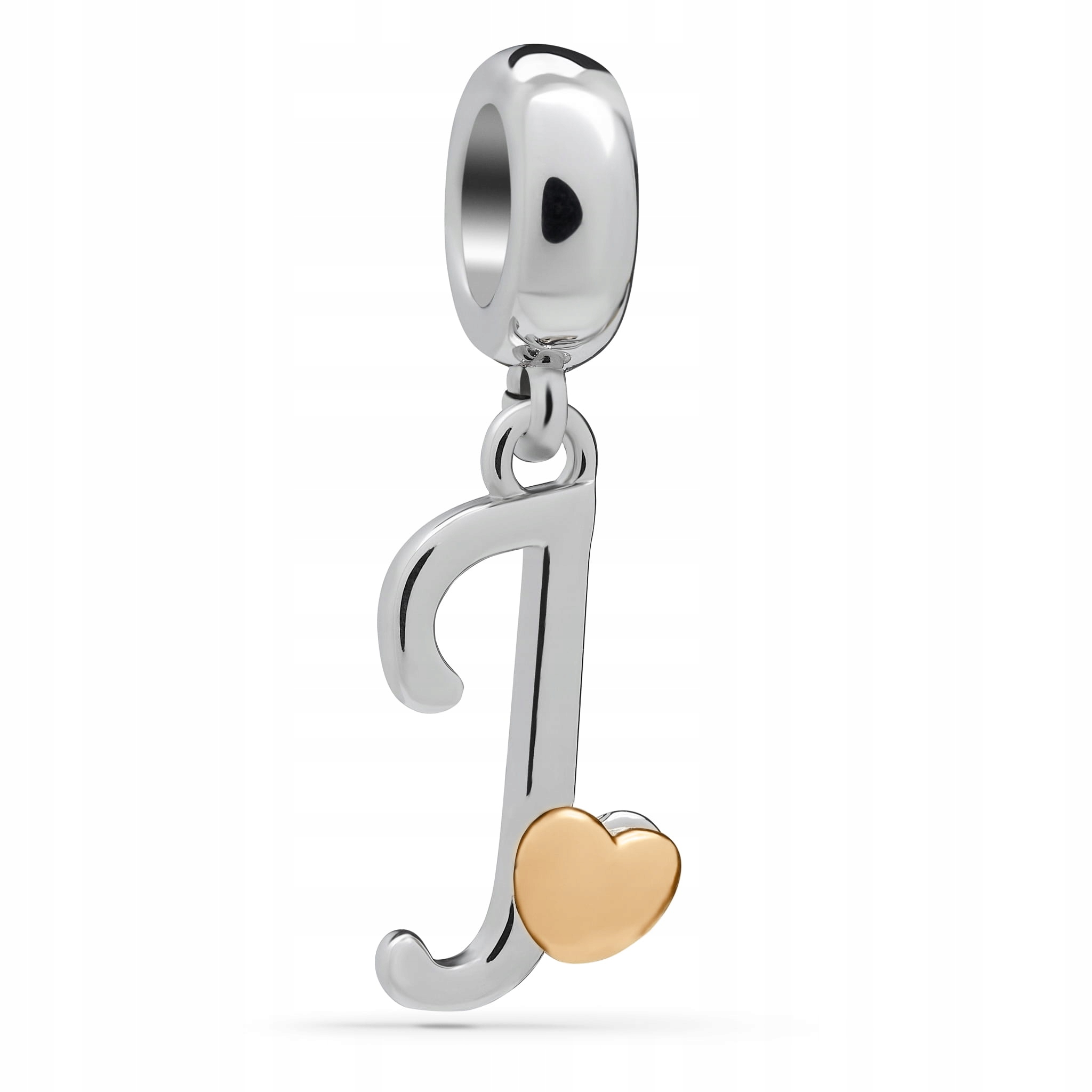 

Zawieszka Charms Literka J Serce Stal