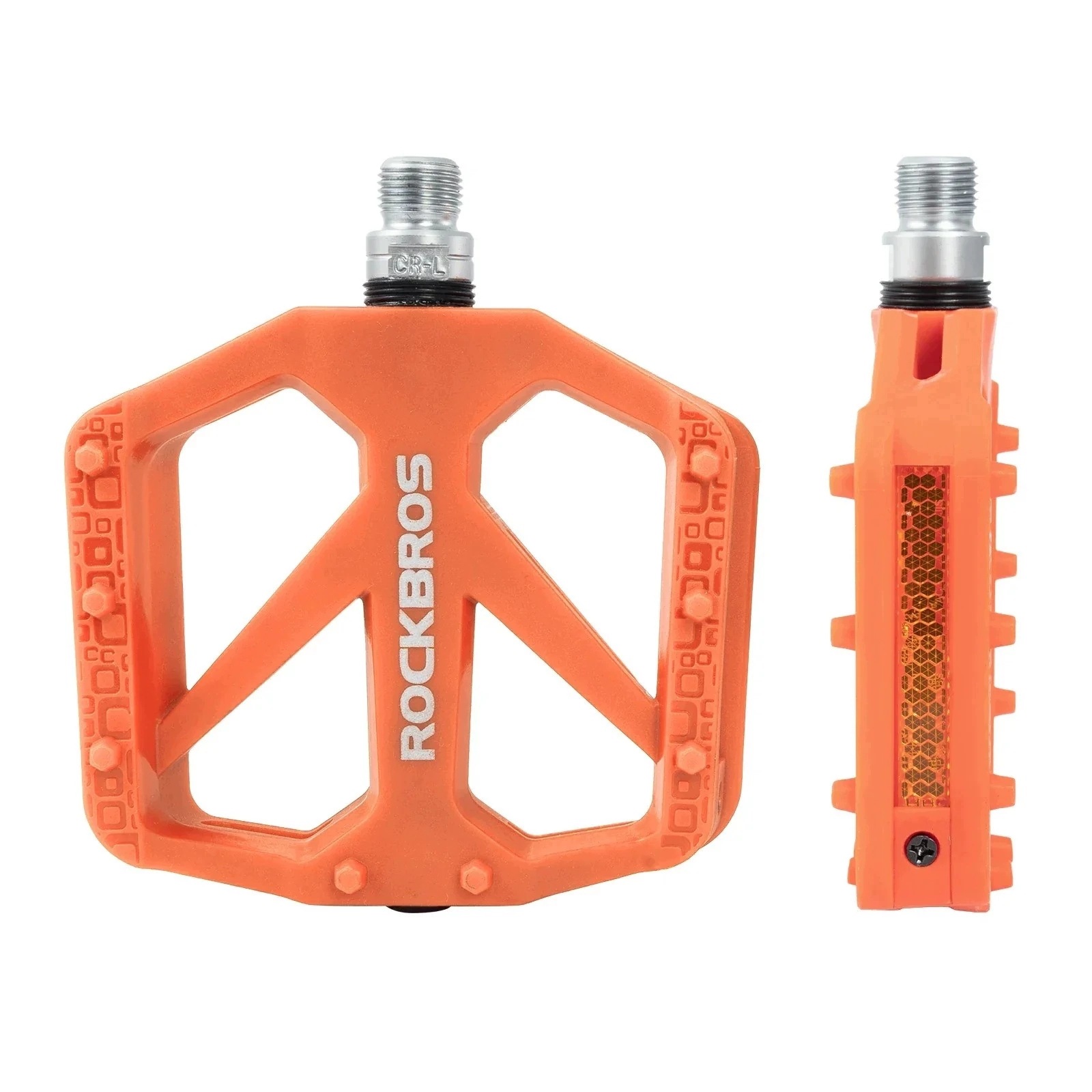 Pedały rowerowe Rockbros BP2602 nylonowe maszynowe 9/16 Mtb Pomarańczowe
