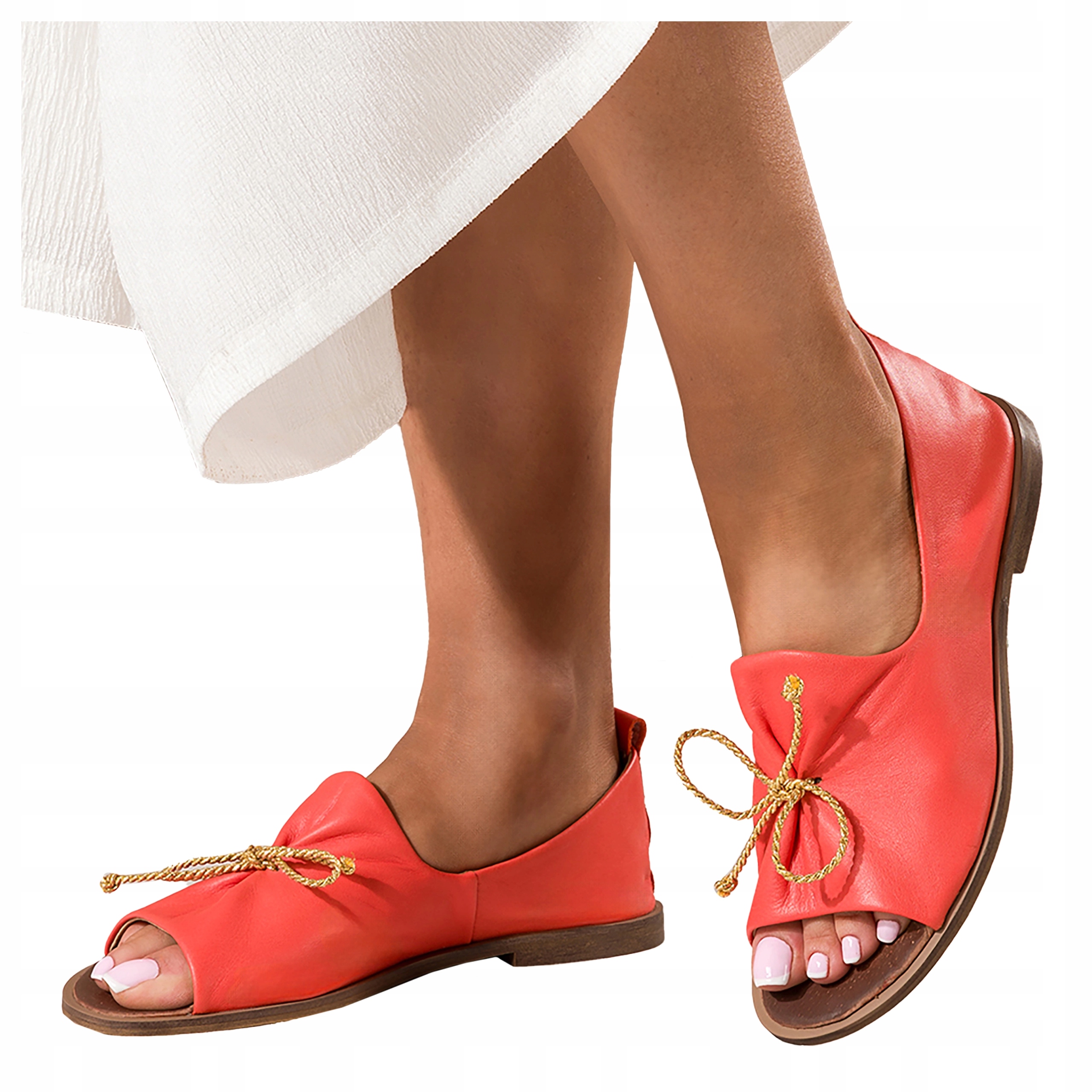 Kožené Sandály Dámské Ploché Pohodlné Polský výrobek vel. 40