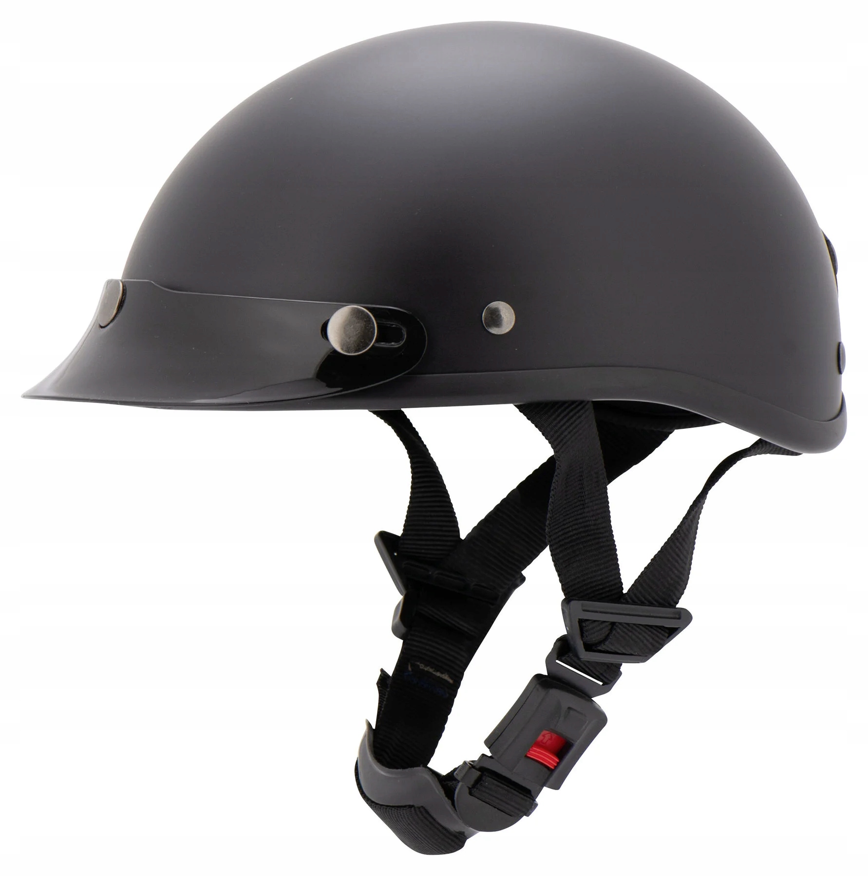 Kask motocyklowy typu orzeszek z daszkiem czarny mat [Rozmiar L]