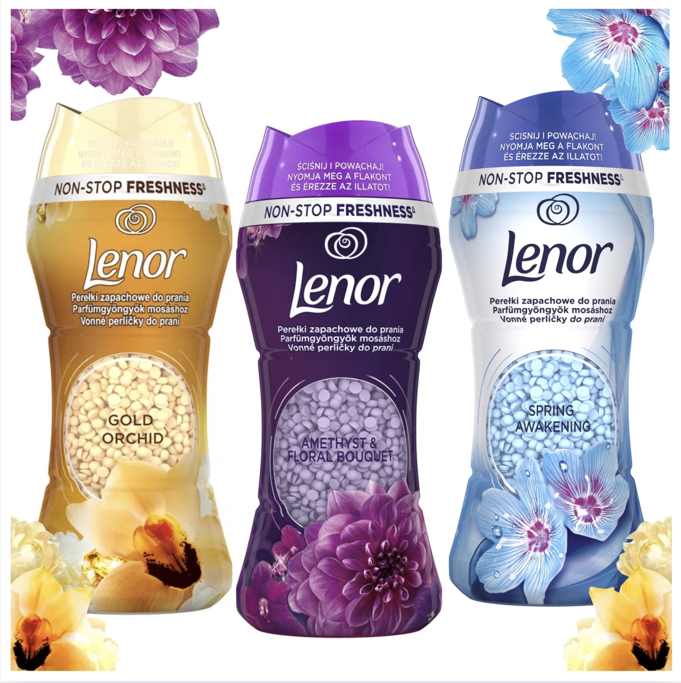 Levně Lenor Granule vonné perličky do praní Gold +Amethyst spring 3x 210g