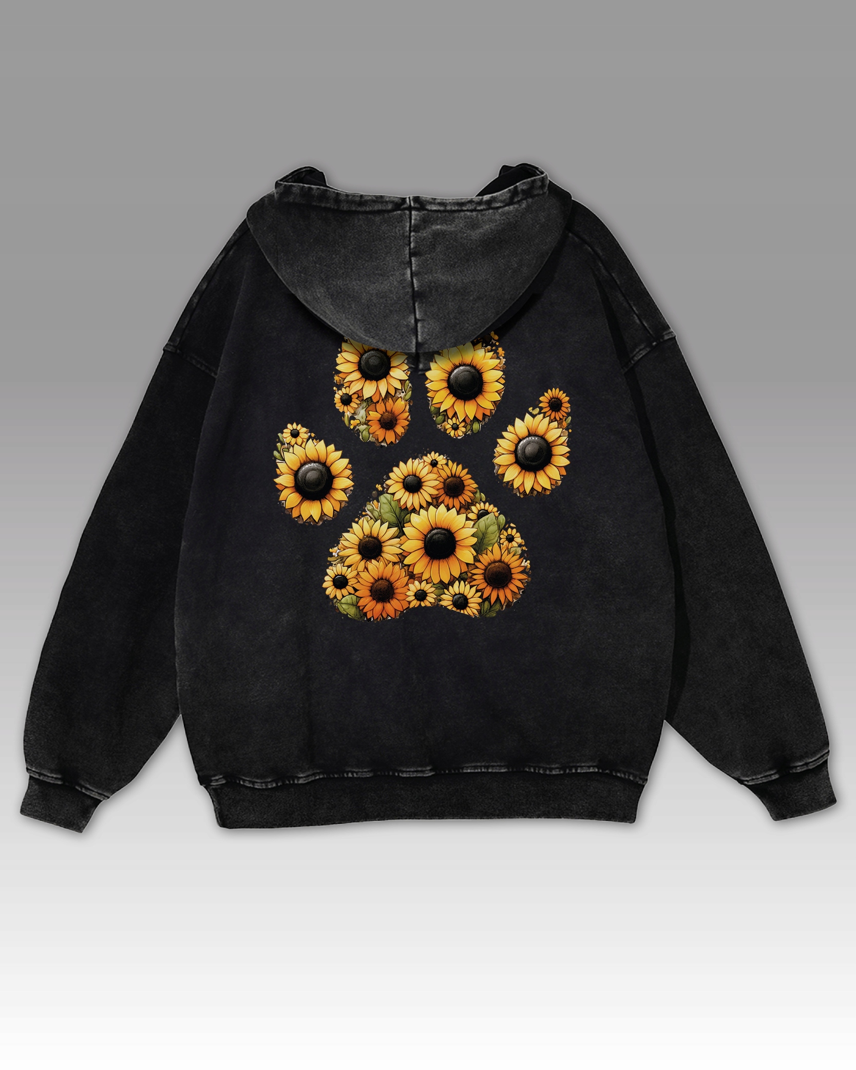 Mikina Slunečnice Paw Psí tlapka Slunečnice Příroda Léto Černá L