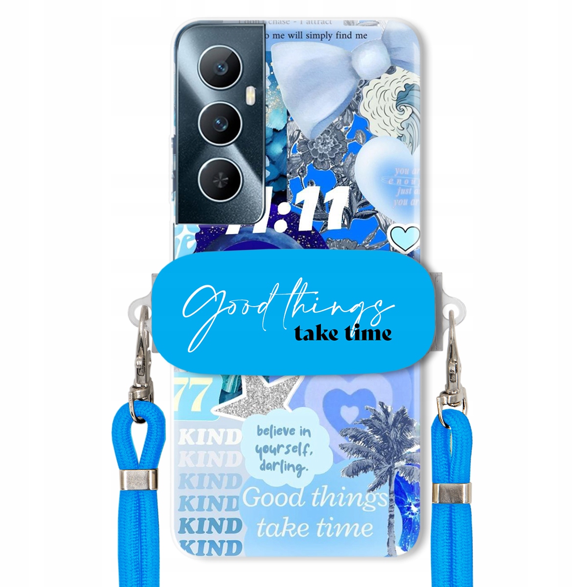 Pouzdro pro Realme C65 4G Držák Crossbody vodítko Good Things Take Time Lata