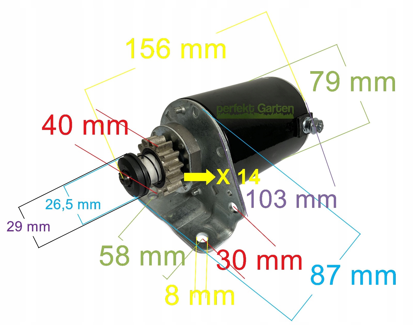 startér 14 zubů 12V pro motor 10-18 Km Briggs&Stratton B&s JohnDeere