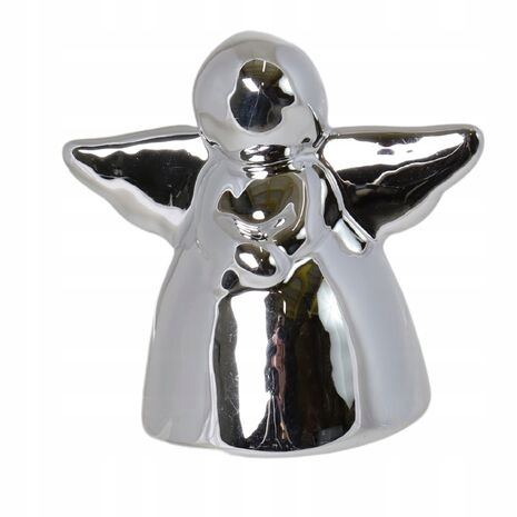 ANIOŁEK SREBRNY ZE SKRZYDŁAMI NA STROIK PREZENT