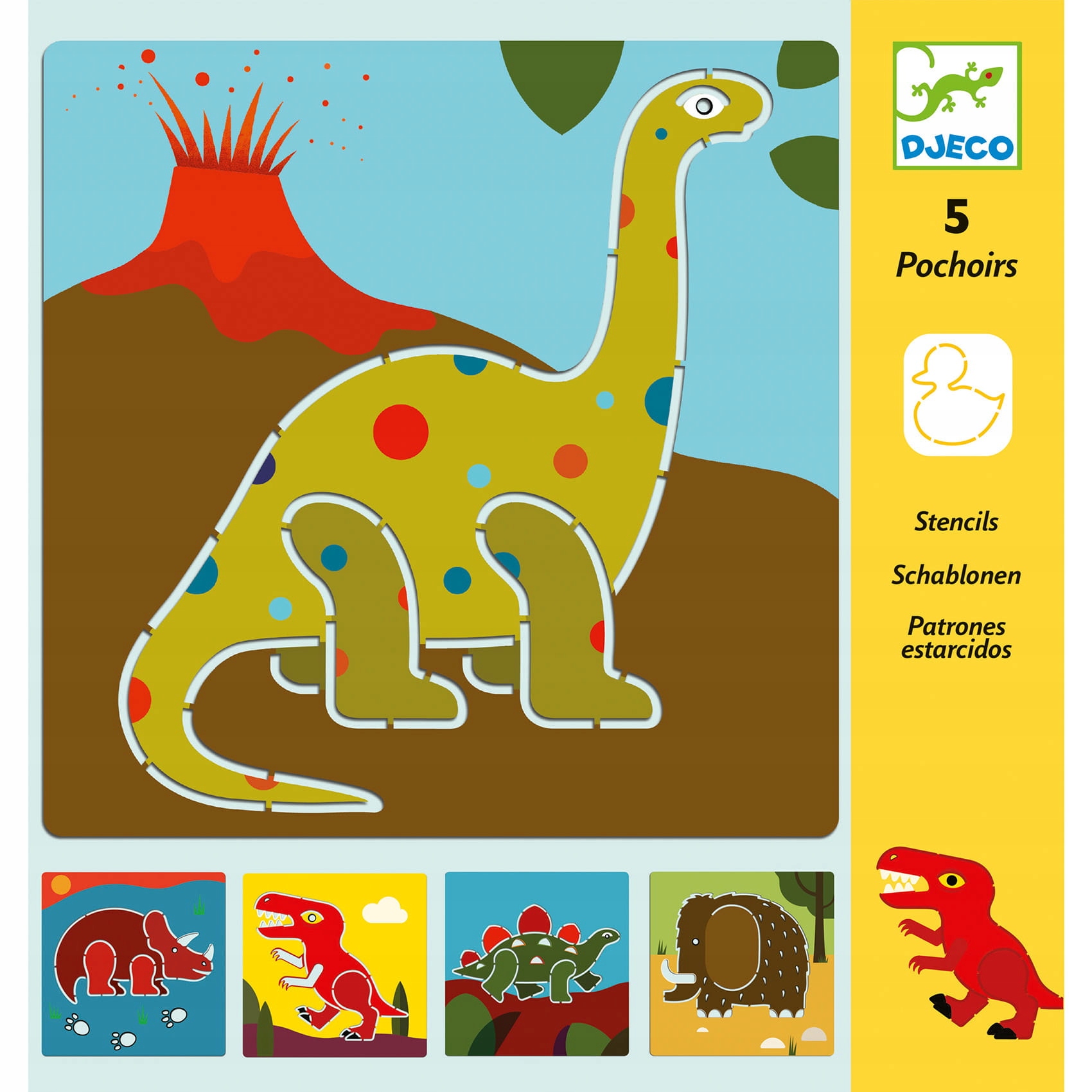 

Szablony do rysowania dla dzieci Dinozaury Djeco