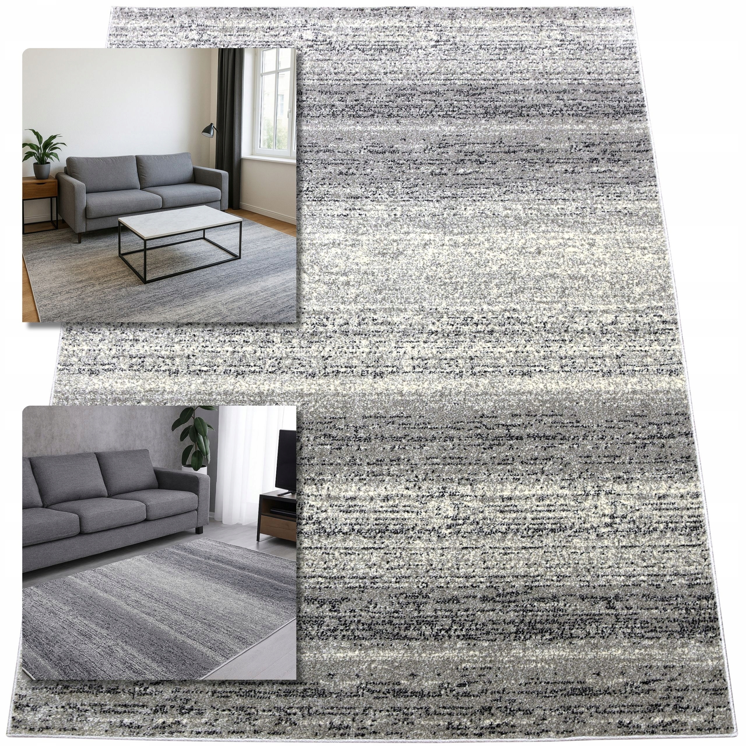Koberec 280x370 Adventure Šedý Koberec Do Obývacího Pokoje Loft Moderní Koberec
