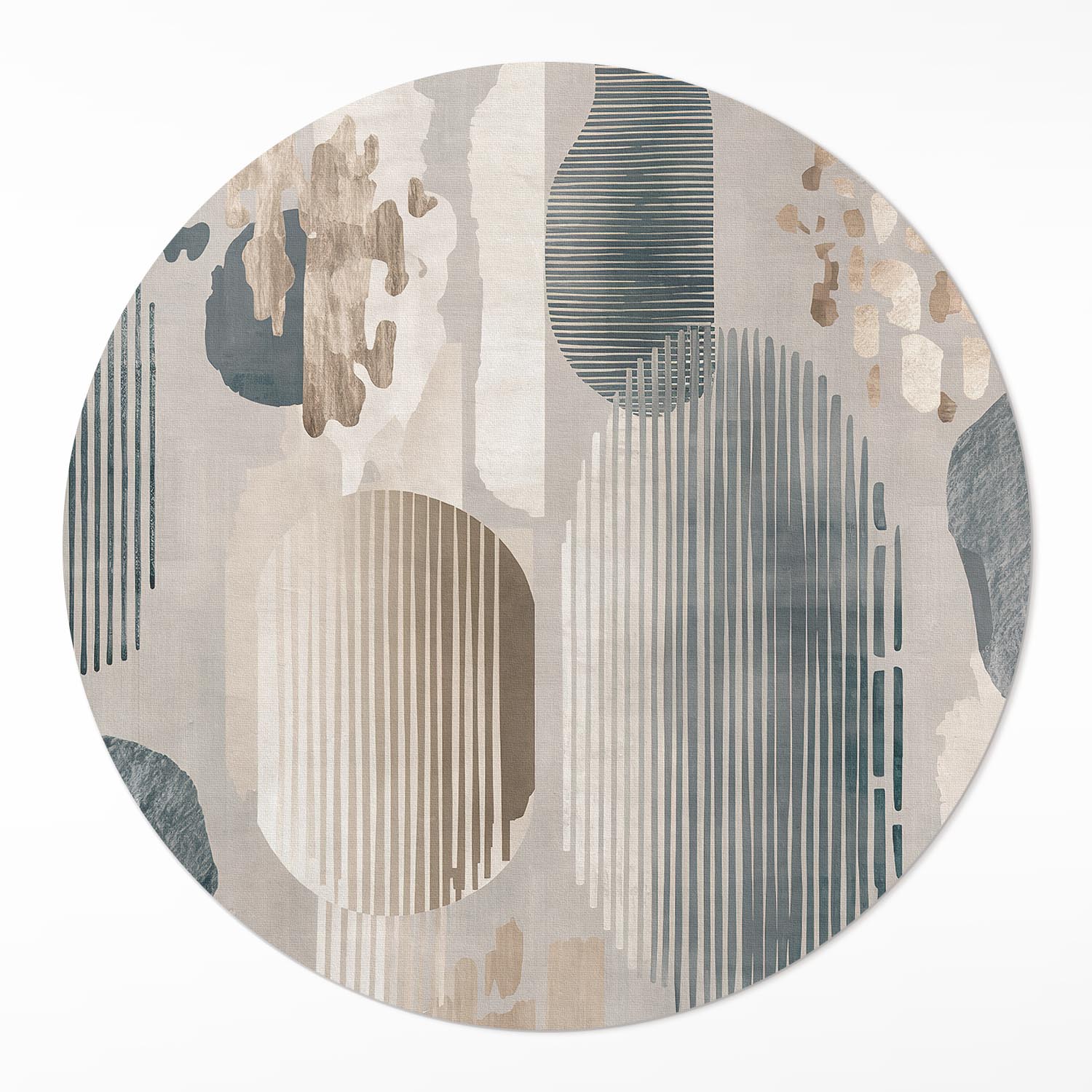 Kulatý Koberec Vinylový Rozměr ⌀ 110 cm Abstraktní skvrny ve stylu boho vintage