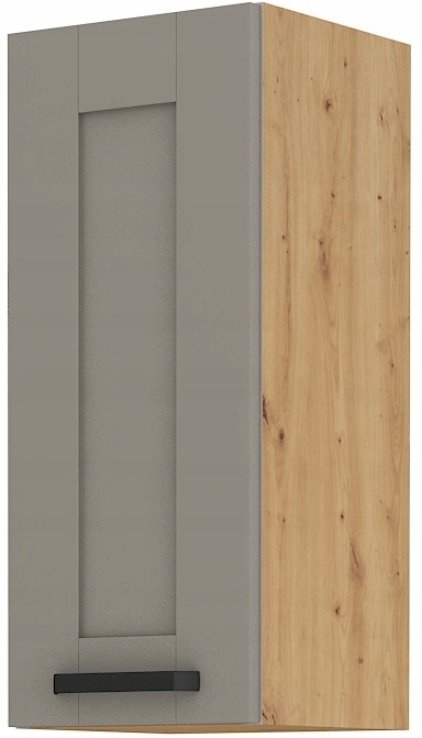 Závěsná kuchyňská skříňka 30 cm. horní část s policemi. Šedá Dub Artisan.