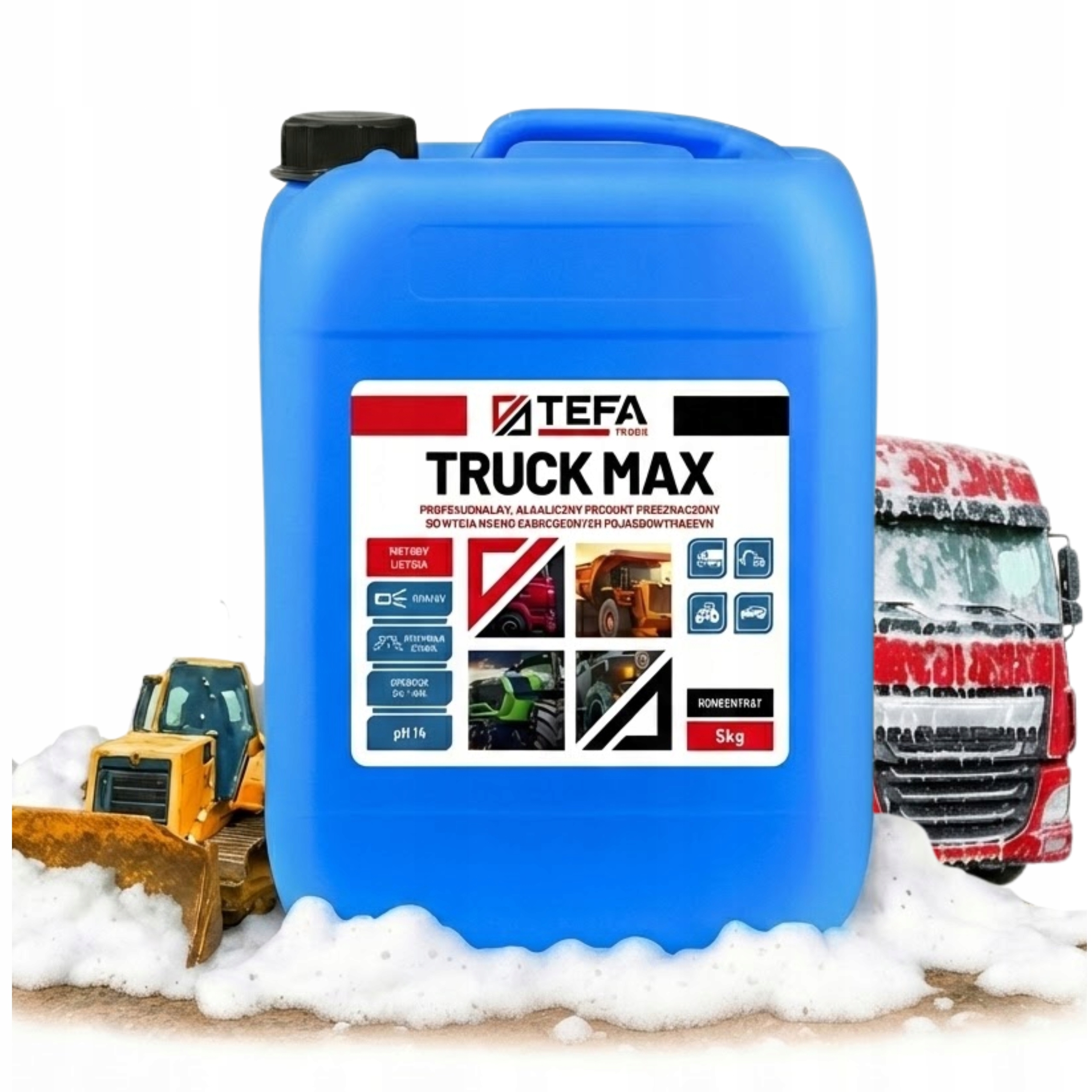 Piana Aktywna Do Mocno zabrudzonych Pojazdów Alkaiczna Tefa Truck Max 5kg.