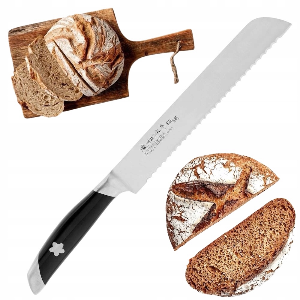 Satake Sakura Japonský kuchynský nôž na pečivo Chlieb Buchty 56 Hrc 20 cm