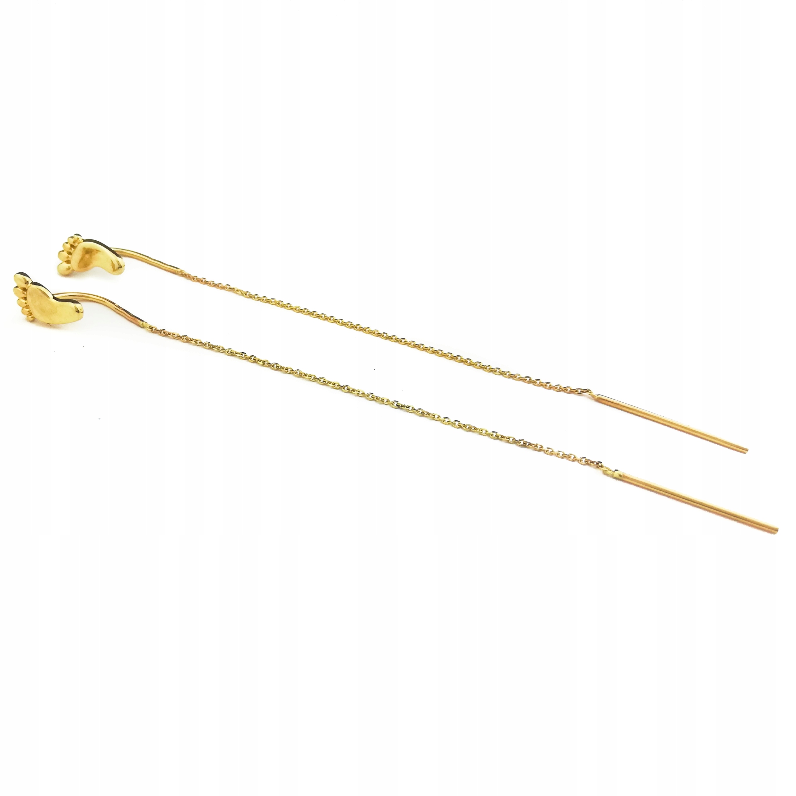 Zlaté Náušnice Provlékací Přes Ucho Chodidla 585