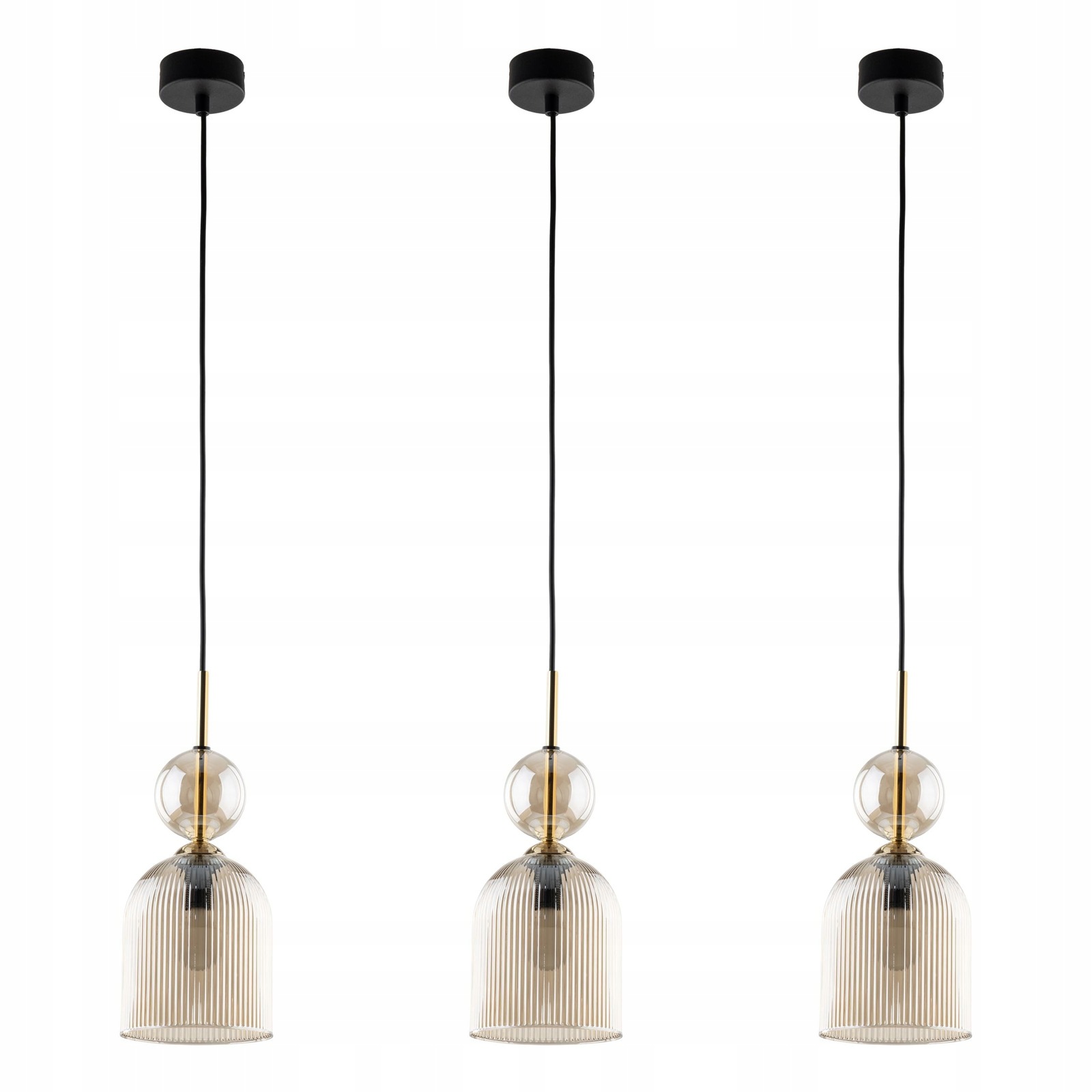 Tk Lighting Sada 3x Převis Stropní Svítidlo Kov Oranžová E14 pro