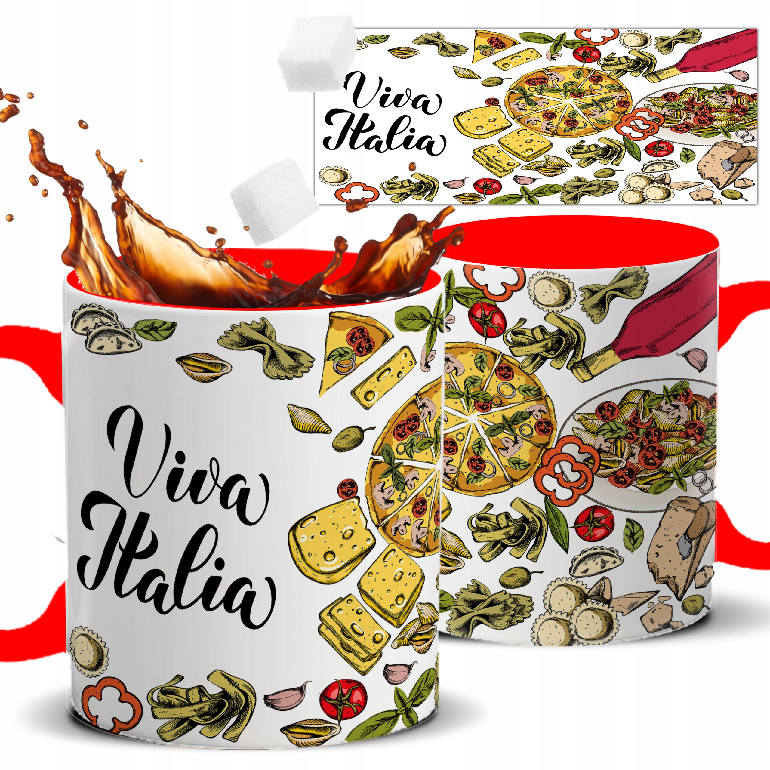 

Kubek Czerwony Dla Miłośnika Włoch Viva Italia