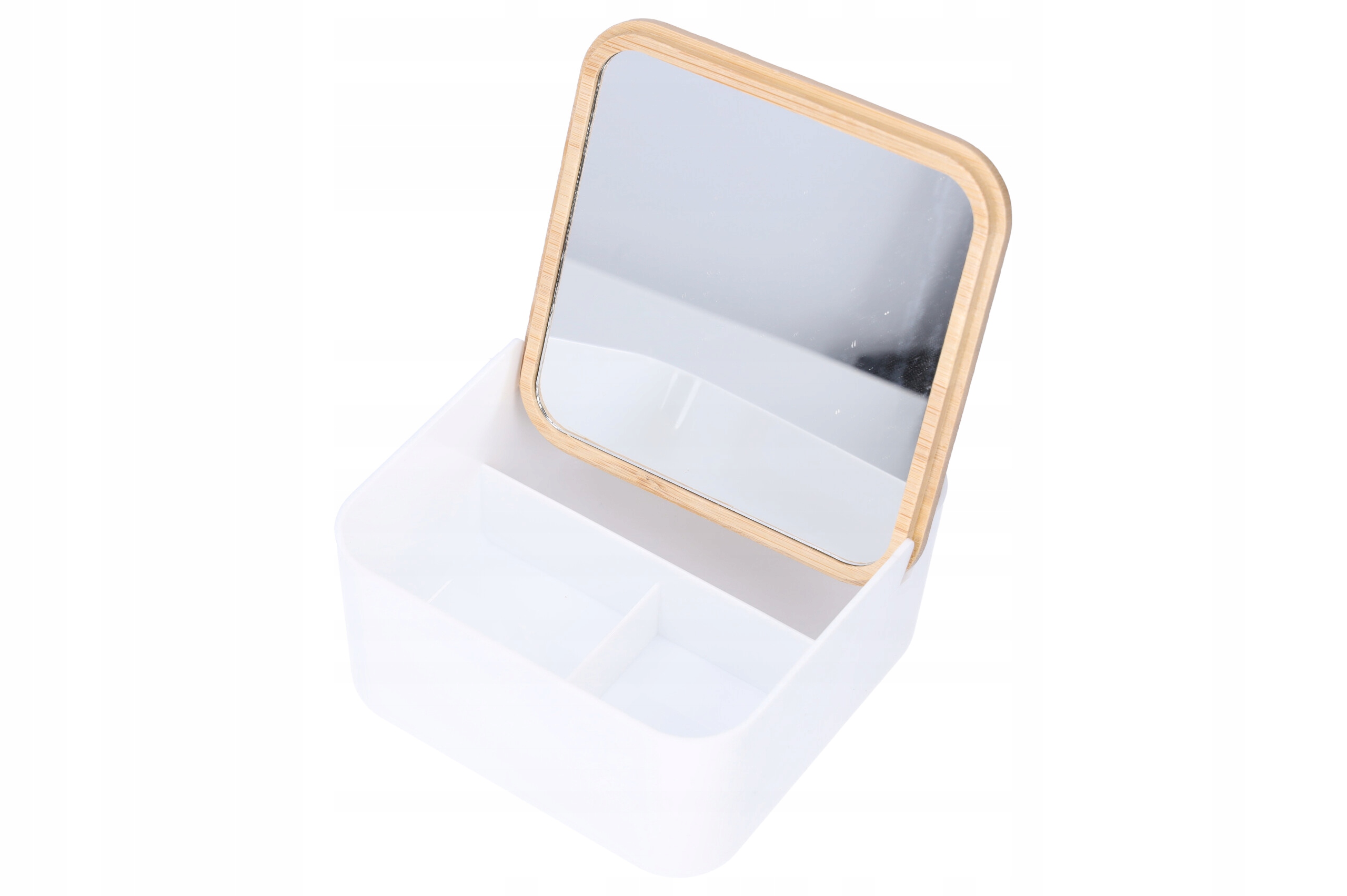 ORGANIZER ŁAZIENKOWY BAMBUSOWY Z LUSTERKIEM PRAKTYCZNY I KOMPAKTOWY Marka Cadro