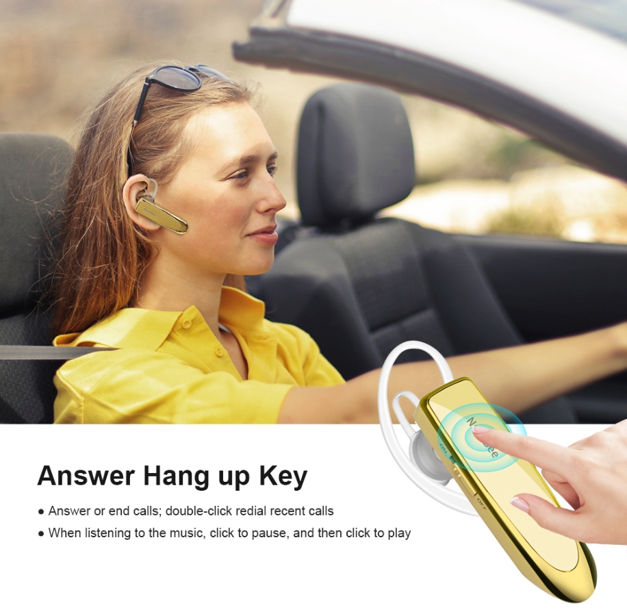 BEZPRZEWODOWA SŁUCHAWKA BLUETOOTH 5.0 NEW BEE LCB41 ZŁOTA + AKCESORIA Model NB LCB41Z