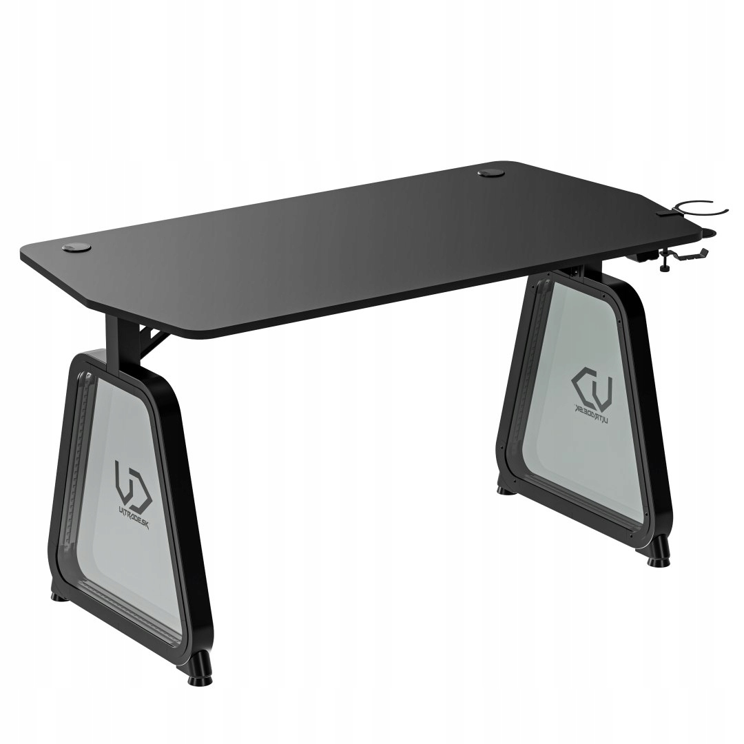 ULTRADESK Biurko dla gracza BOOSTER, 136x70,5 cm, 75 cm, podświetlenie RGB, Głębokość mebla 70.5 cm