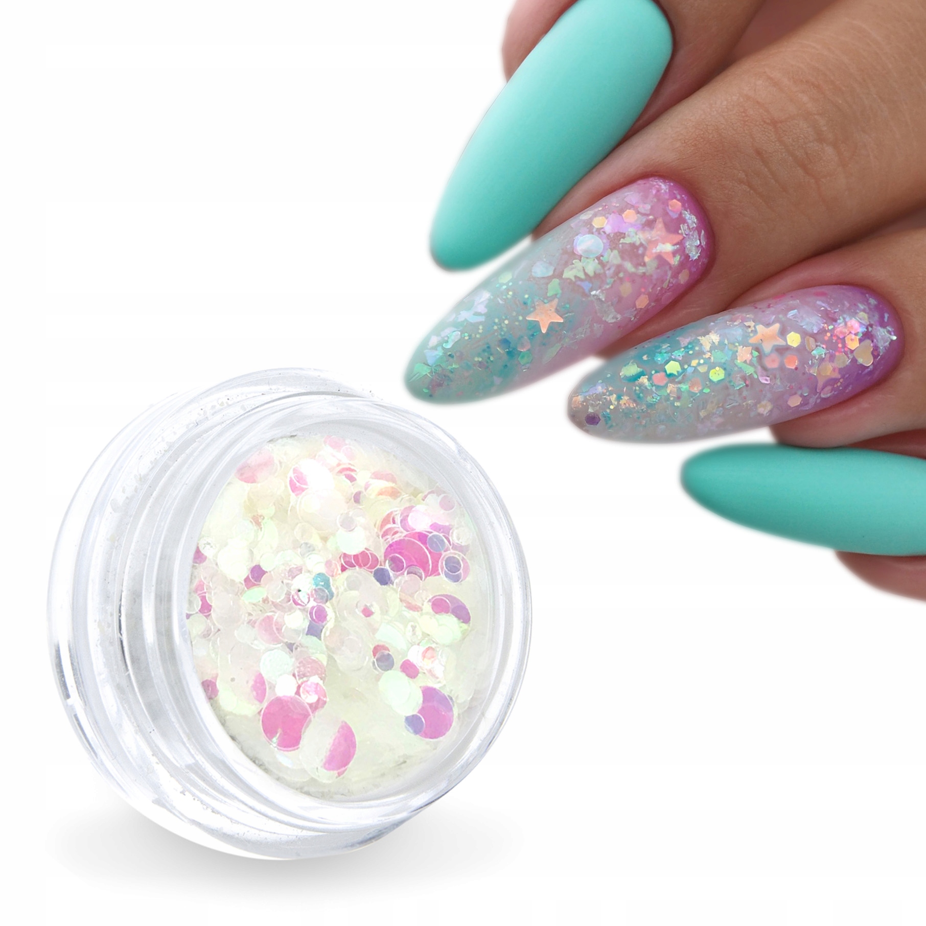 

Ozdoba Magic Gem Holo Płatki MIX Gwiazdki Kształty