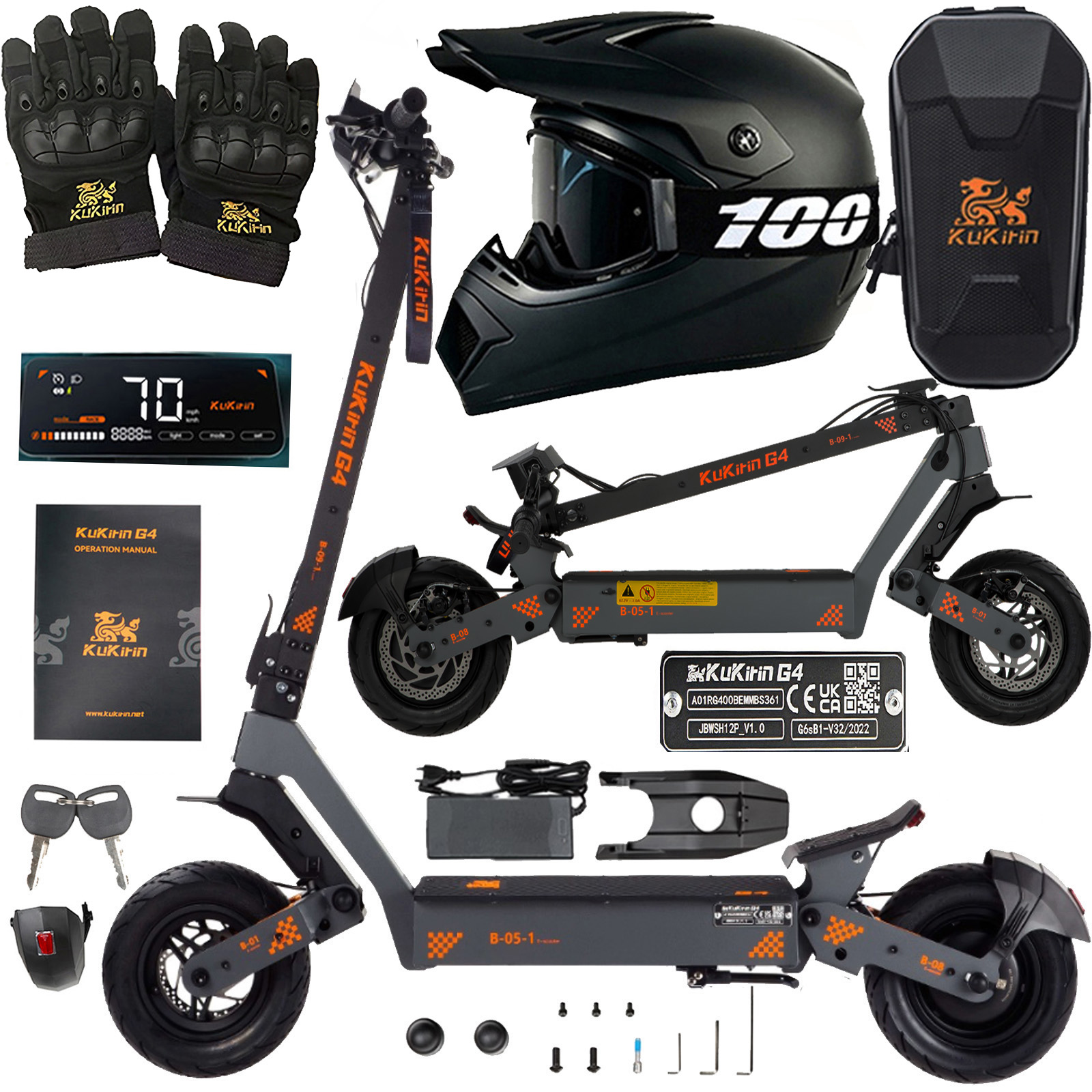 Kukirin G4 Pojazd Elektryczny 2400W 70KM/H 60V 20AH 75KM +3