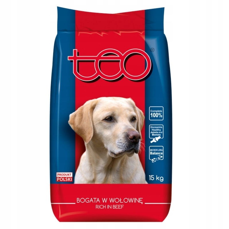 Teo krmivo pro psy, bohaté na hovězí maso, 15 kg