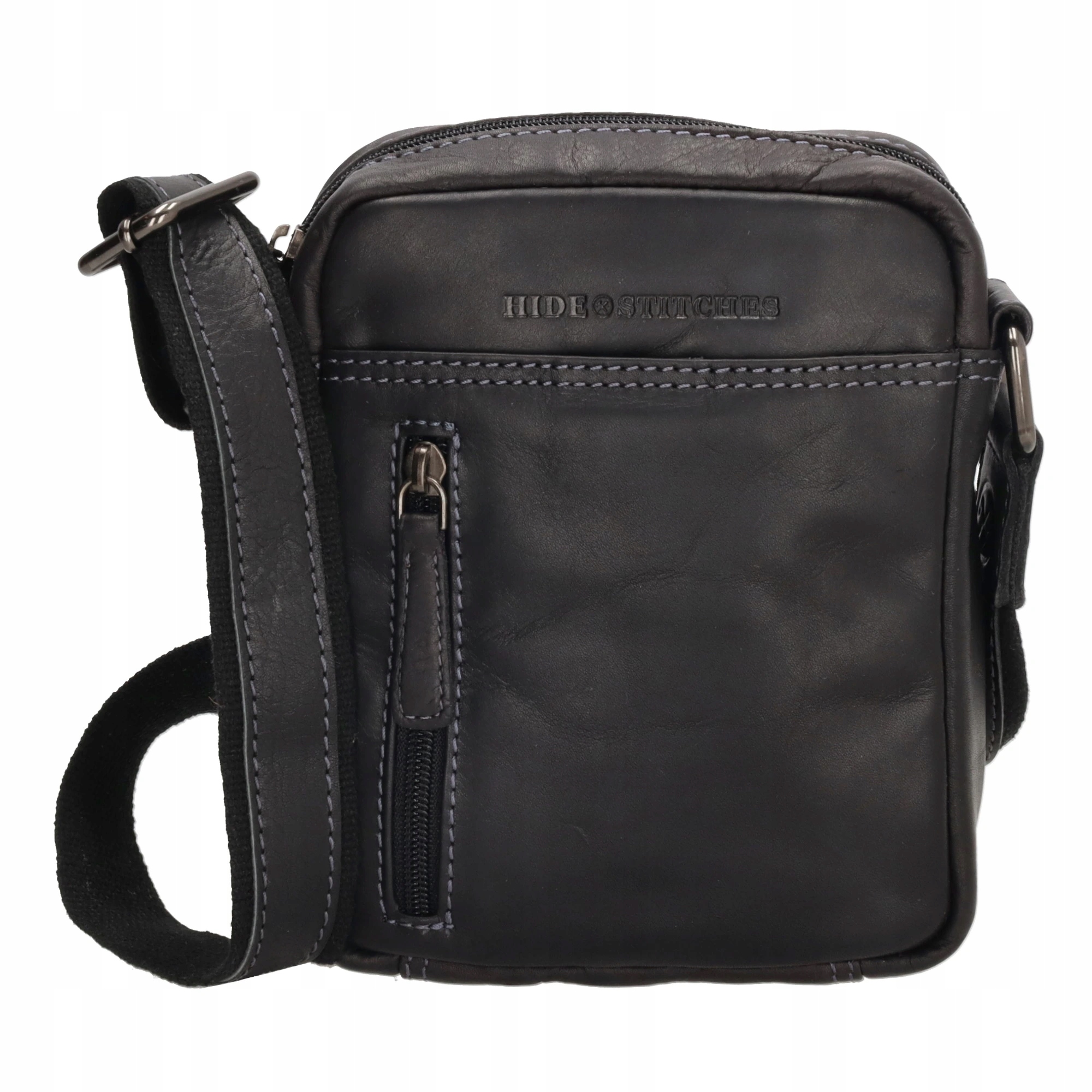Hide & stitches Japura malá unisex crossbody taška černá 18 cm