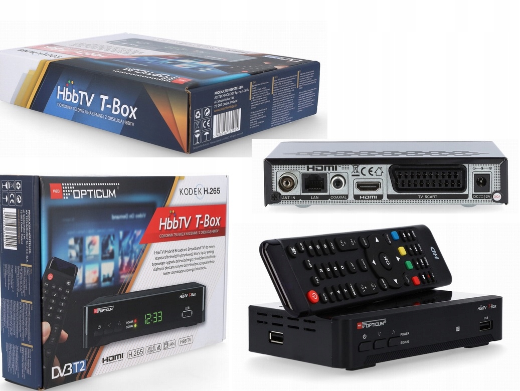 Tuner HBBTV DVBT2 H.265 TBOX OPTICUM HEVC Sklep, Opinie, Cena w Allegro.pl