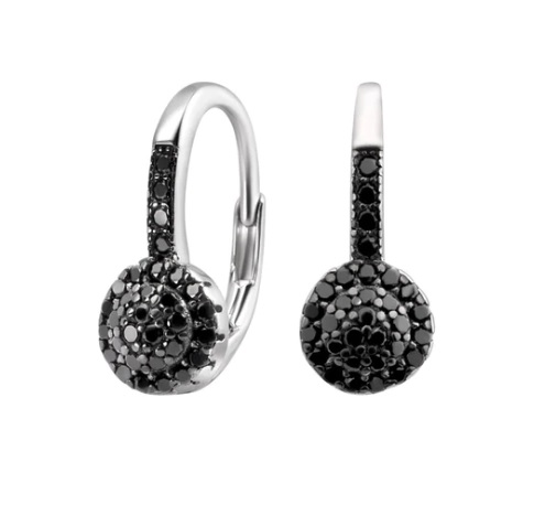 Kolczyki Srebrne Czarne Cyrkonie GS46538 Verona Jewellery