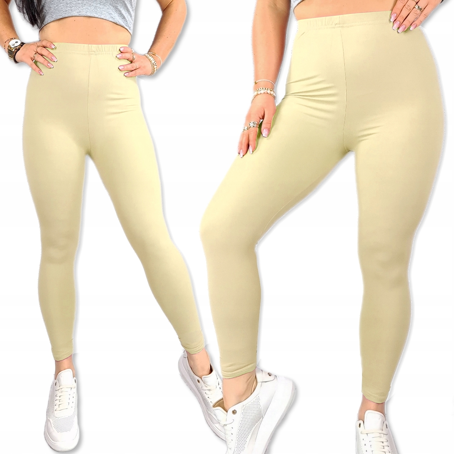 LEGGINSY BAMBUSOWE DŁUGIE z WYSOKIM STANEM getry KRYJĄCE JAKOŚĆ - 6XL/7XL