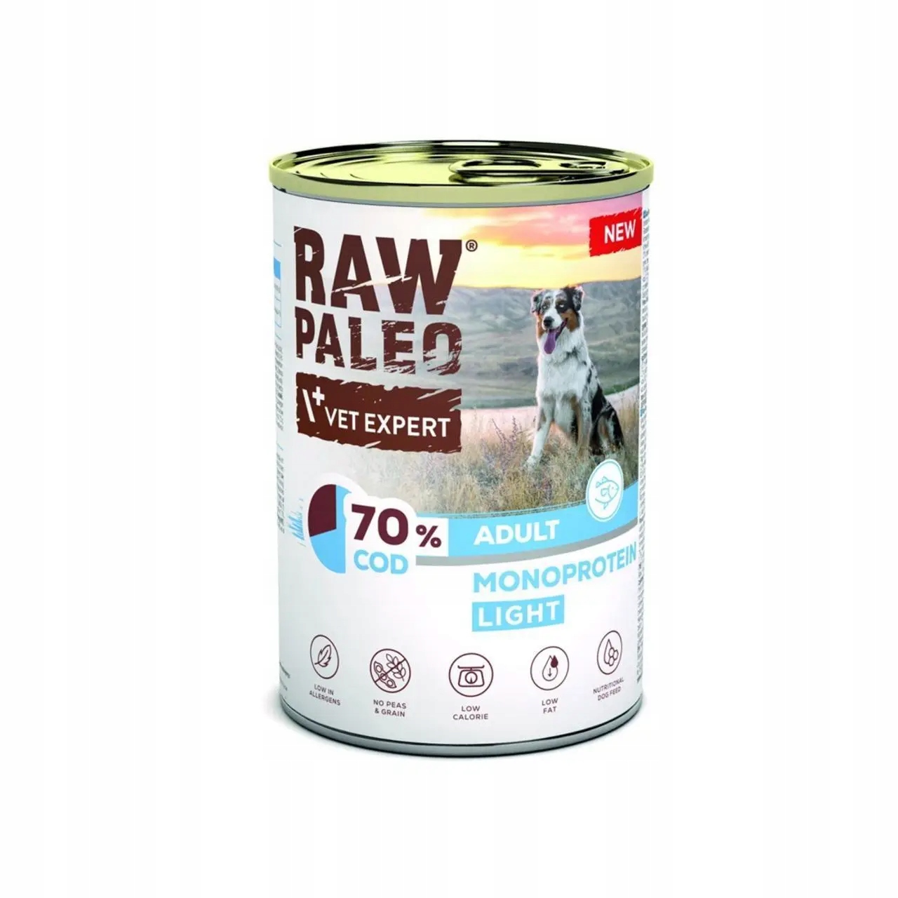 VetExpert Raw Paleo Treska/Cod Light Adult Konzerva 400g