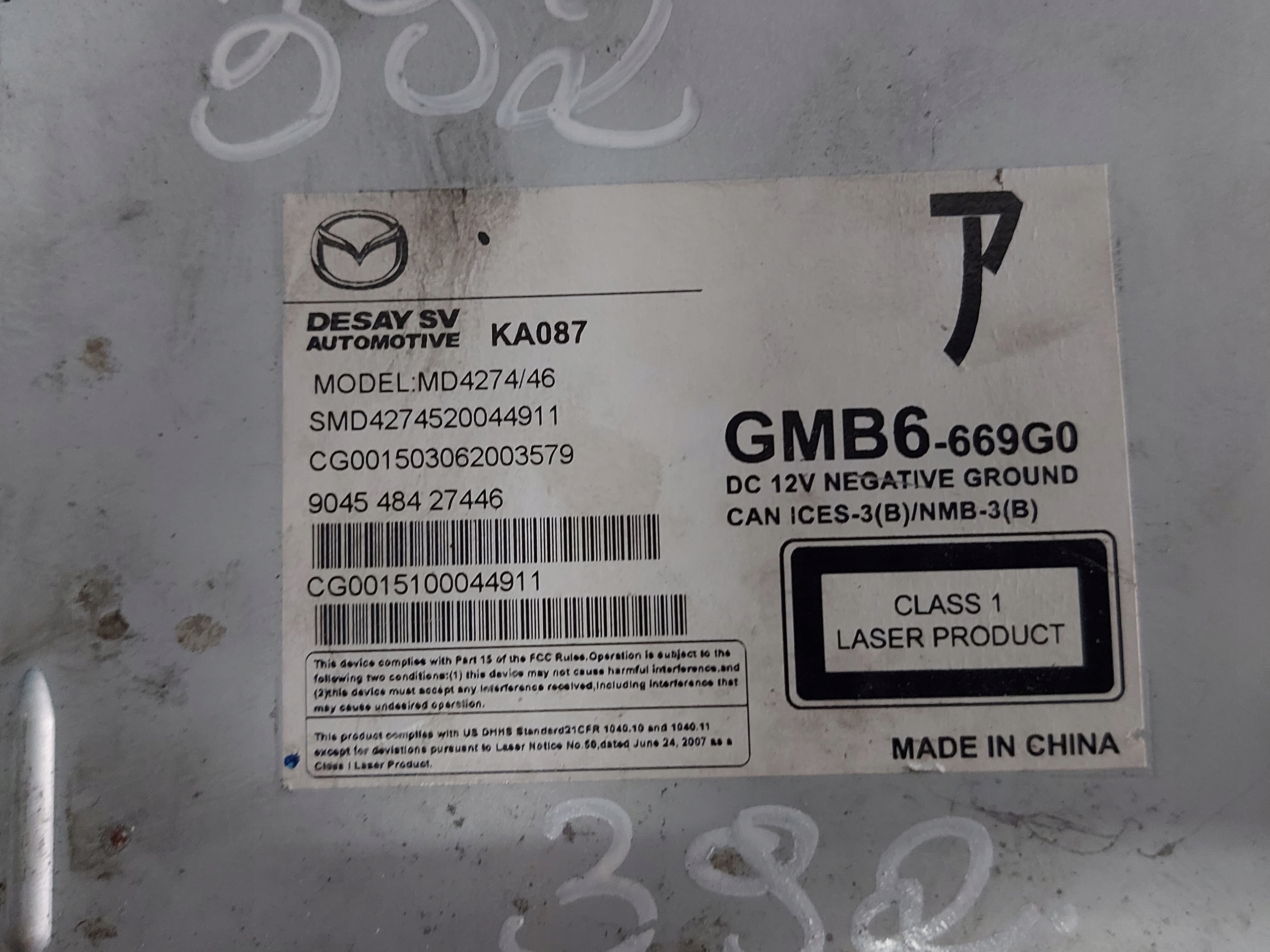lesegerät MAZDA 6GJ GMB6669G0