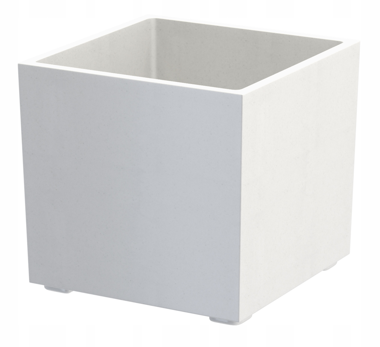 Biela Granitová Kvetináč Argos M štvorcová záhrada