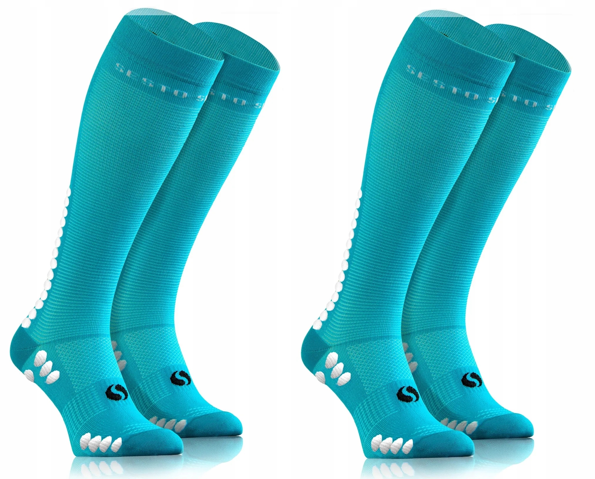 Sesto Senso 2pak skarpety do biegania kompresyjne unisex SKB12 turkus 35-38