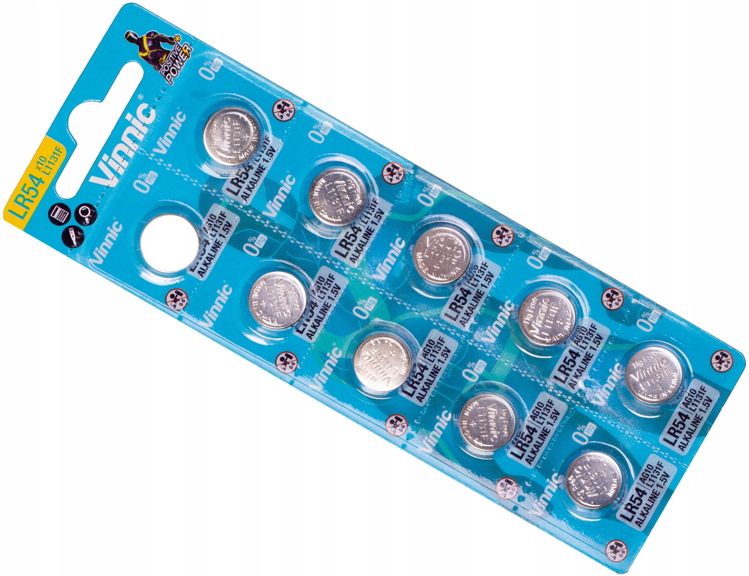 

10x Bateria Vinnic L1131 AG10 LR1130 Lr 54 G10 389