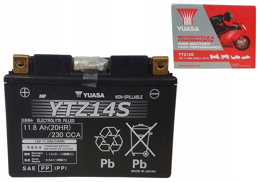

Akumulator Yuasa YTZ14S-BS 12V 11.8Ah 230A
