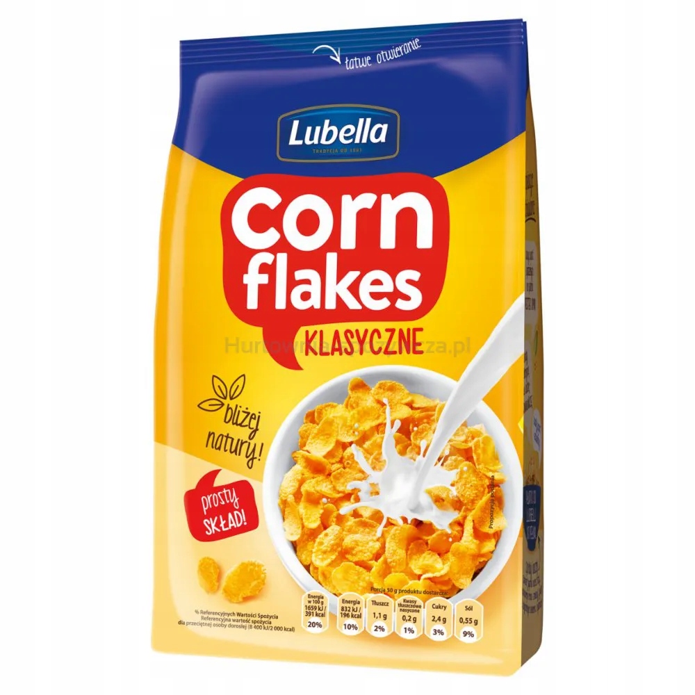 Levně Lubella Corn Flakes Klasické Kukuřičné vločky 500 g