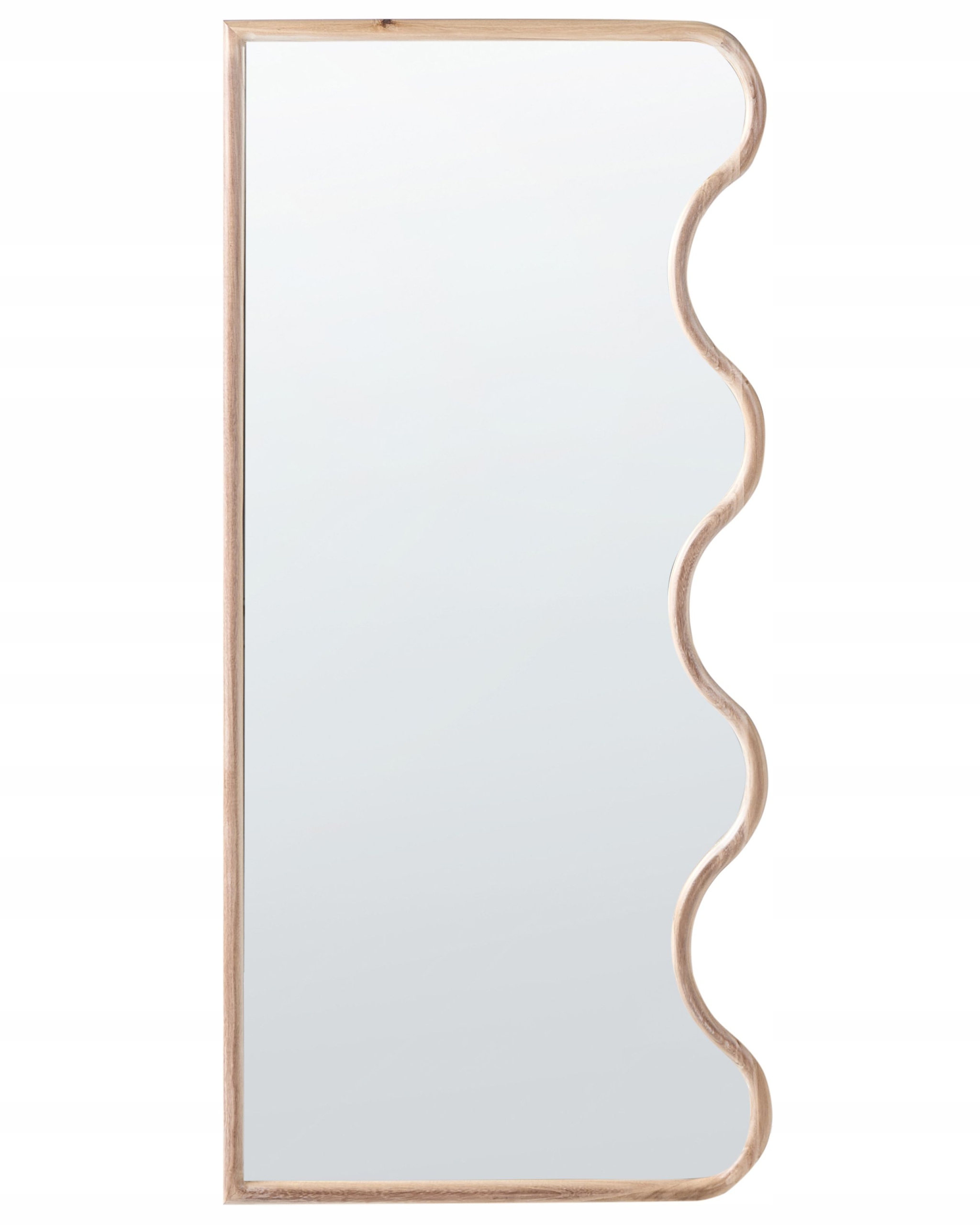 Dekoracyjne lustro ścienne 150 x 69 cm jasne drewno