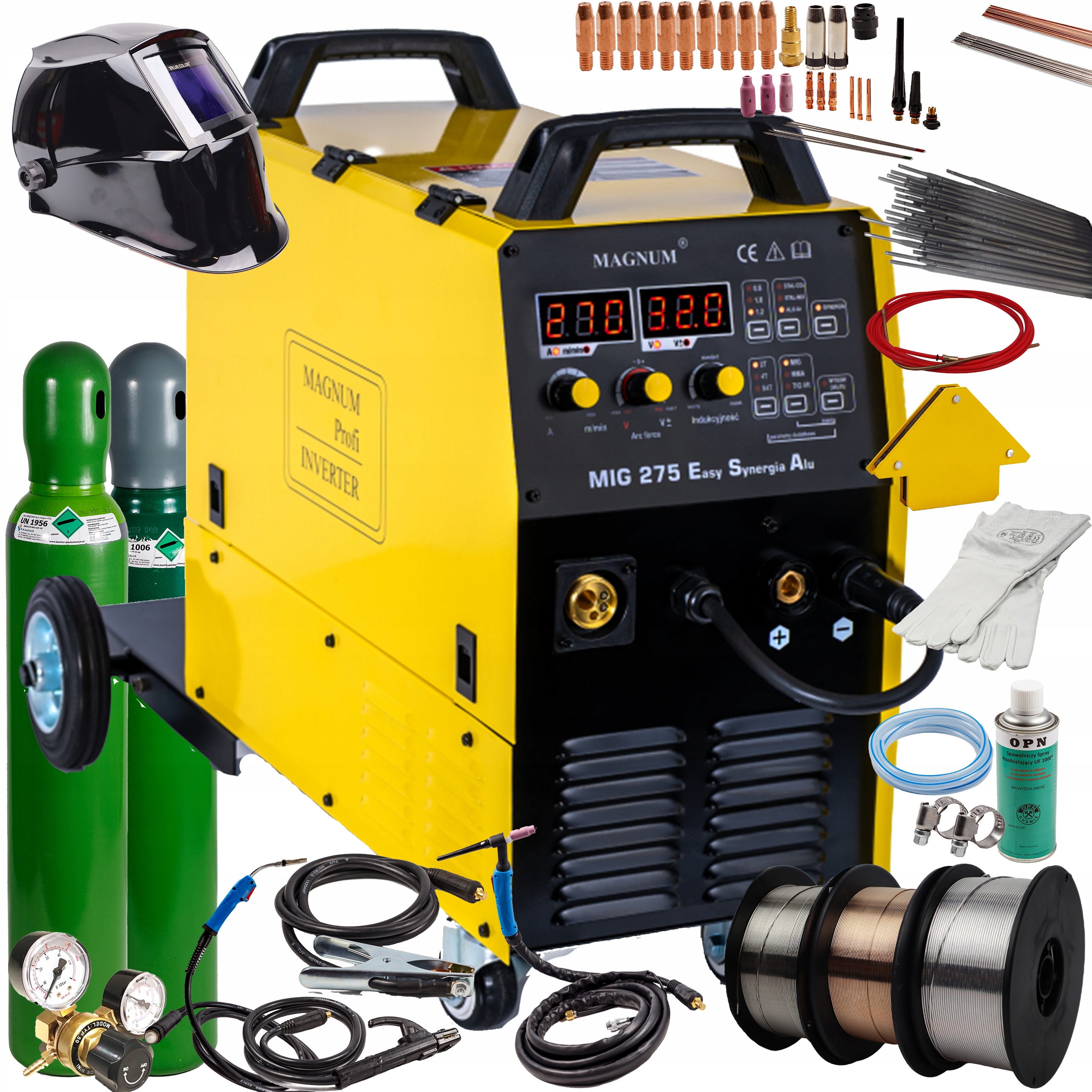 Spawarka Magnum Mig 275 Easy Synergia Alu Puls Mma 270A 400V 4x4 ZESTAW2