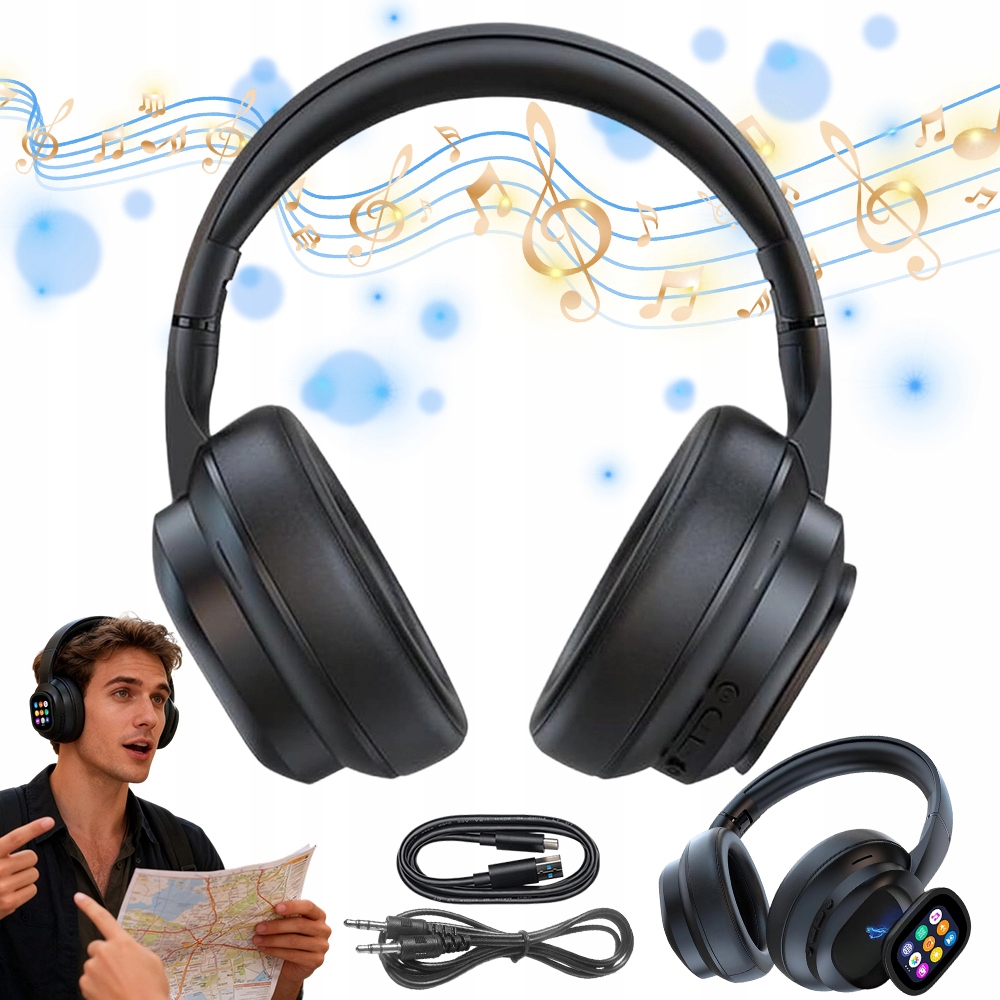 Sluchátka přes uši Ai Překlad 133Jazyky Dotykové Bluetooth Bezdrátové