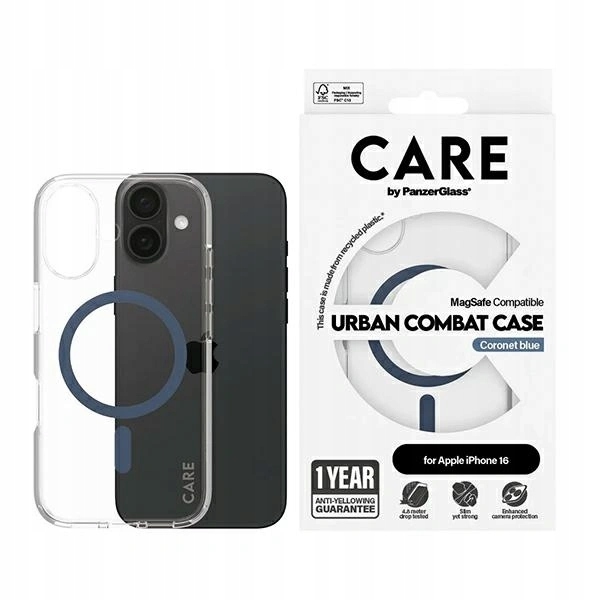Pouzdro Care by PanzerGlass Flagship Case pro Apple iPhone 16 MagSafe modré