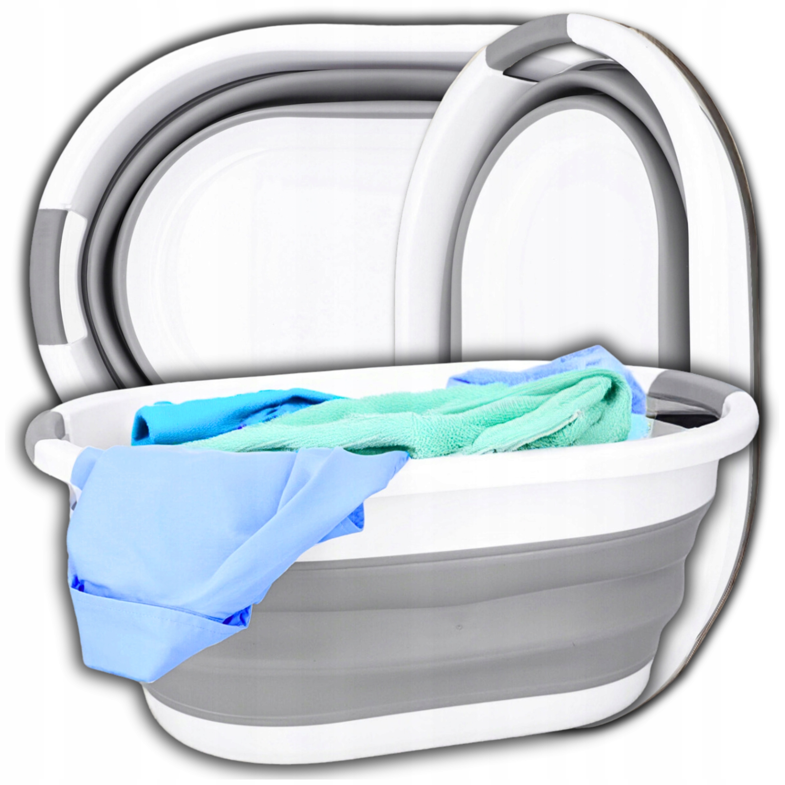 KOSZ NA PRANIE DUŻY SKŁADANY MISKA MIEDNICA wanienka dla dziecka silikonowa