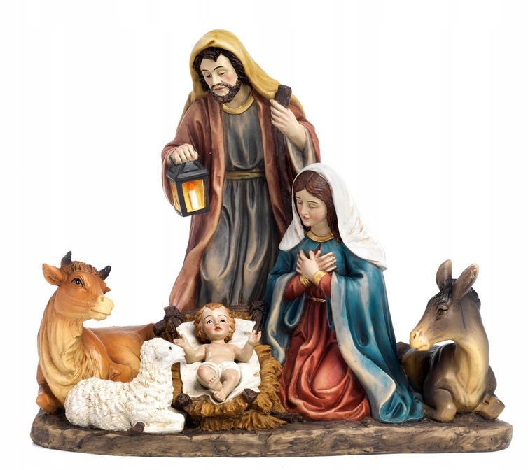 Krásna vianočná svätá rodina so zvieratkami – vysoká 25,0 cm – Sviatky